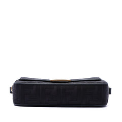 Fendi Zucca Embroidered Canvas Baguette Satchel