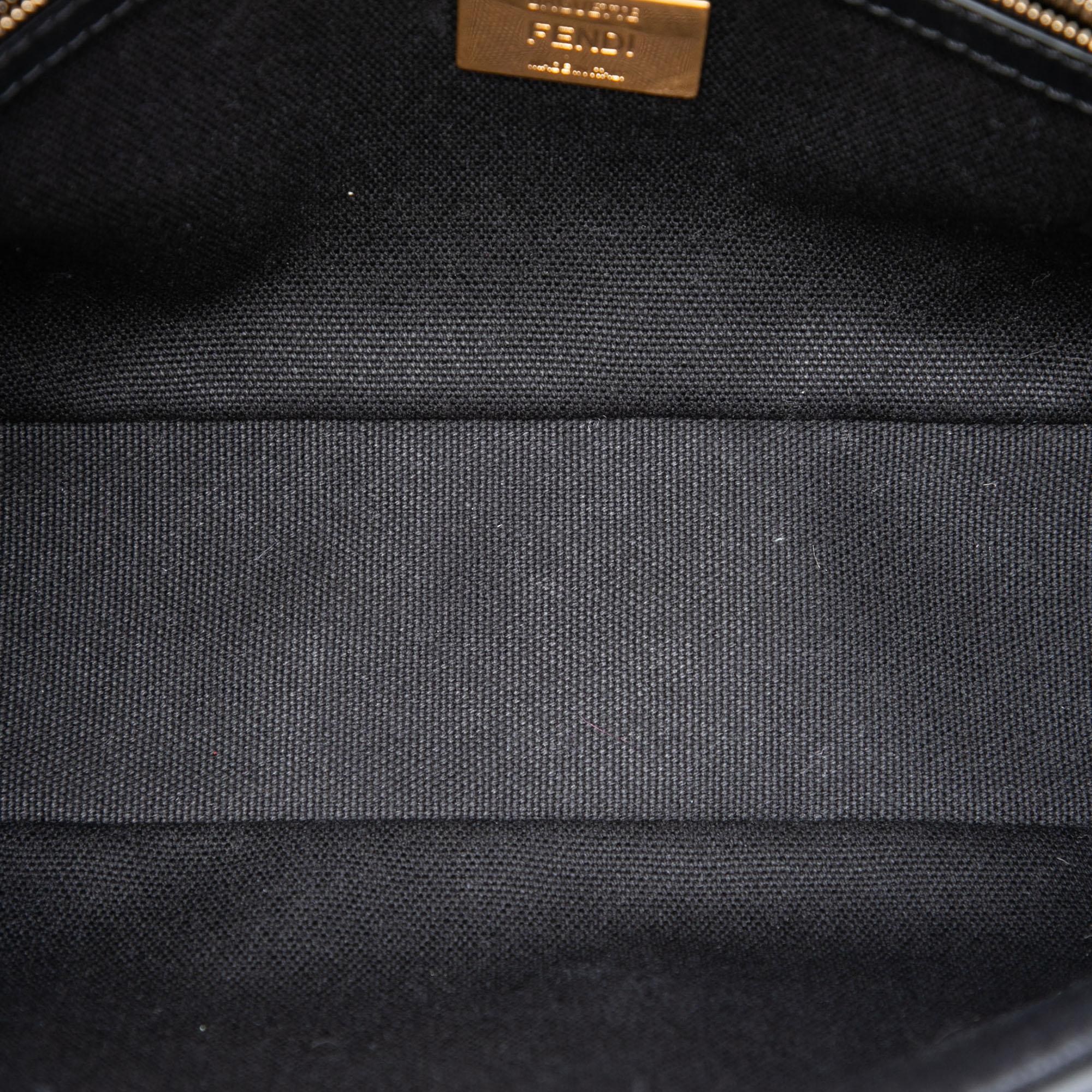 Fendi Zucca Embroidered Canvas Baguette Satchel