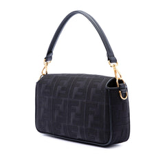 Fendi Zucca Embroidered Canvas Baguette Satchel