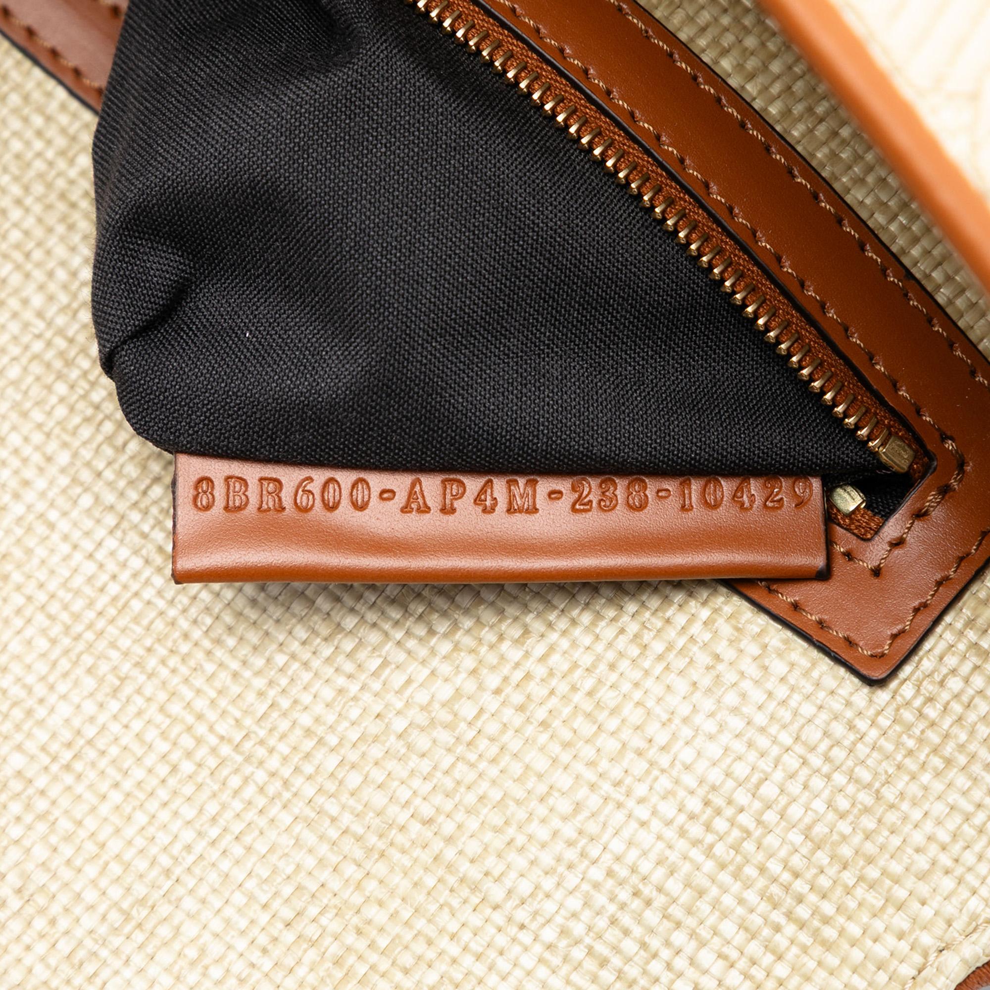 Fendi Zucca Embroidered Raffia Baguette Satchel