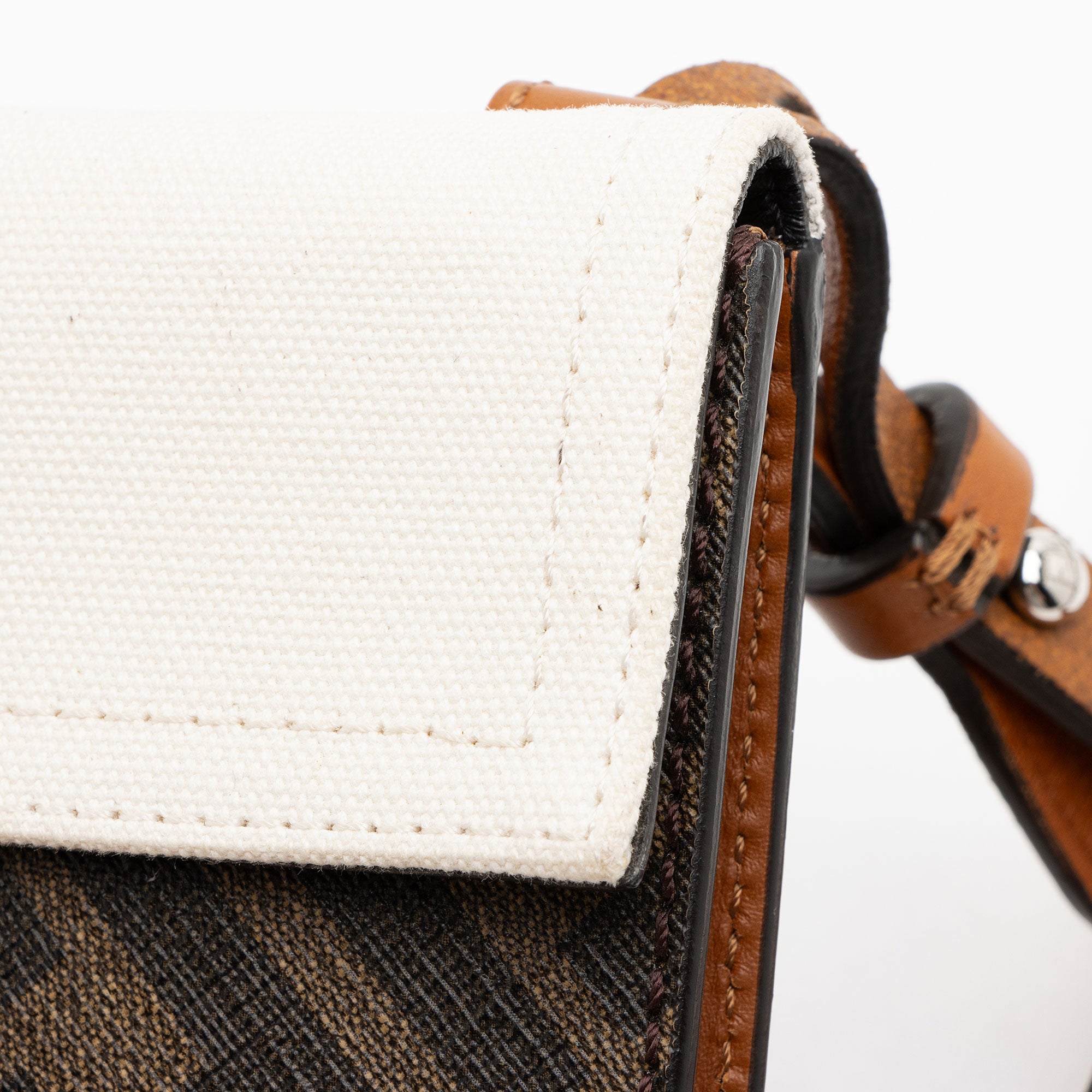 Fendi Zucca FF Canvas Baugette Crossbody