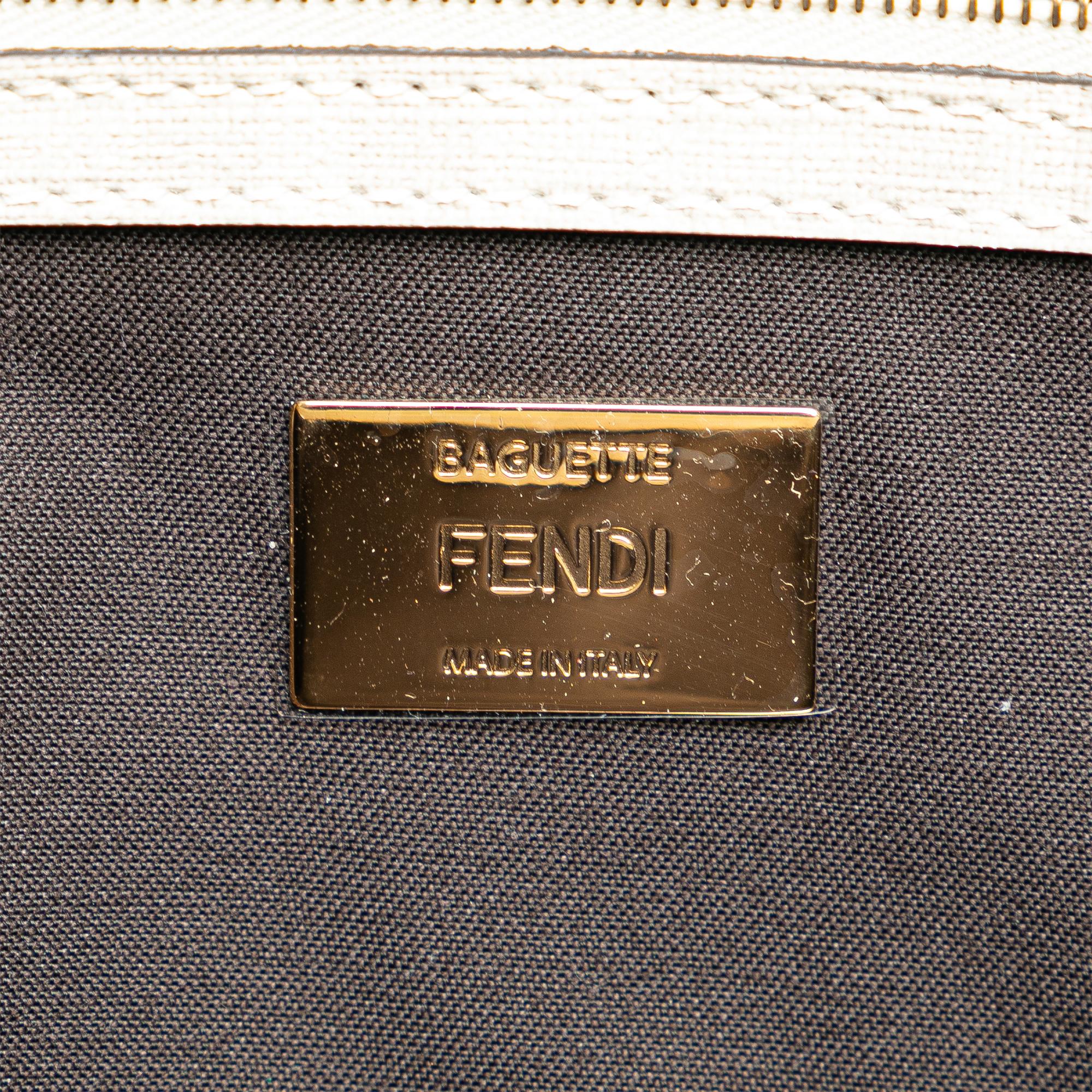 Fendi Zucca Graphic Print Coated Canvas Bikini Girls Baguette Satchel