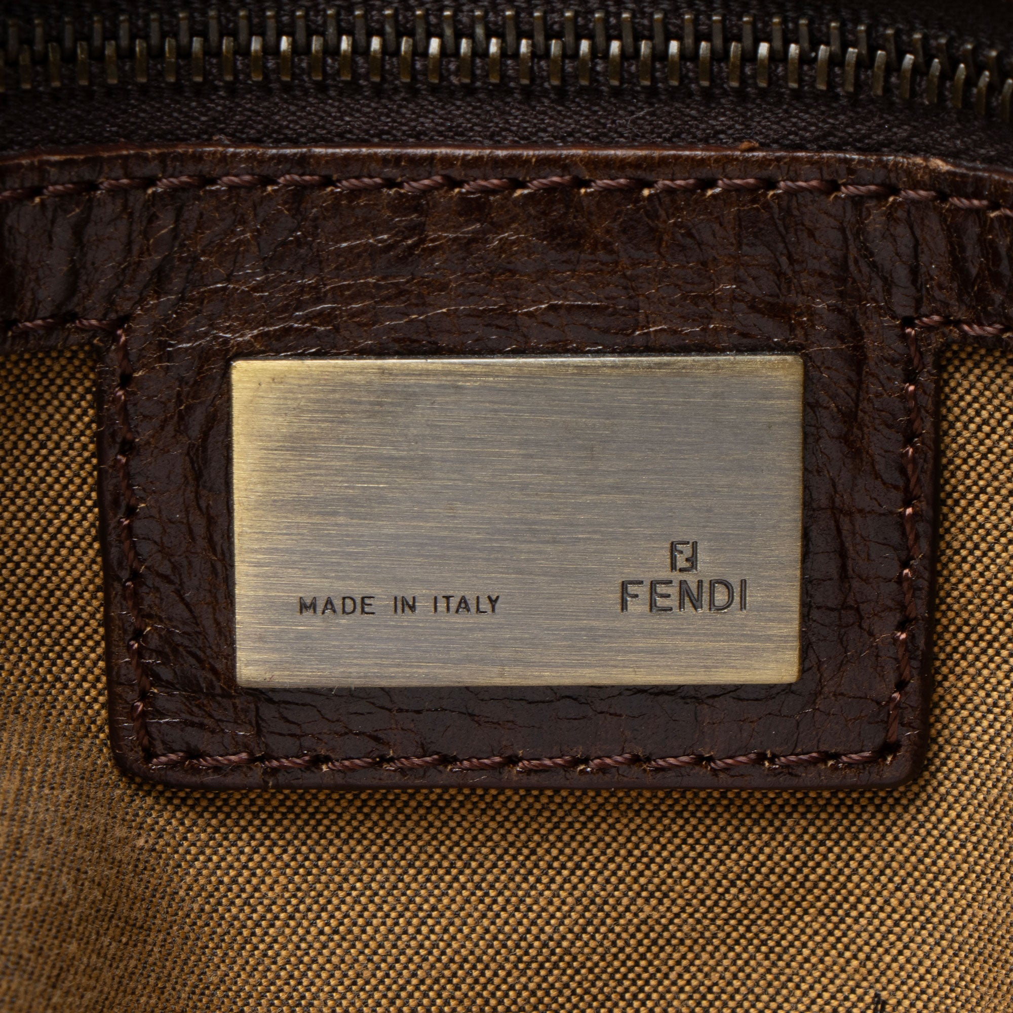 Fendi Zucca Leather Du Jour Large Tote