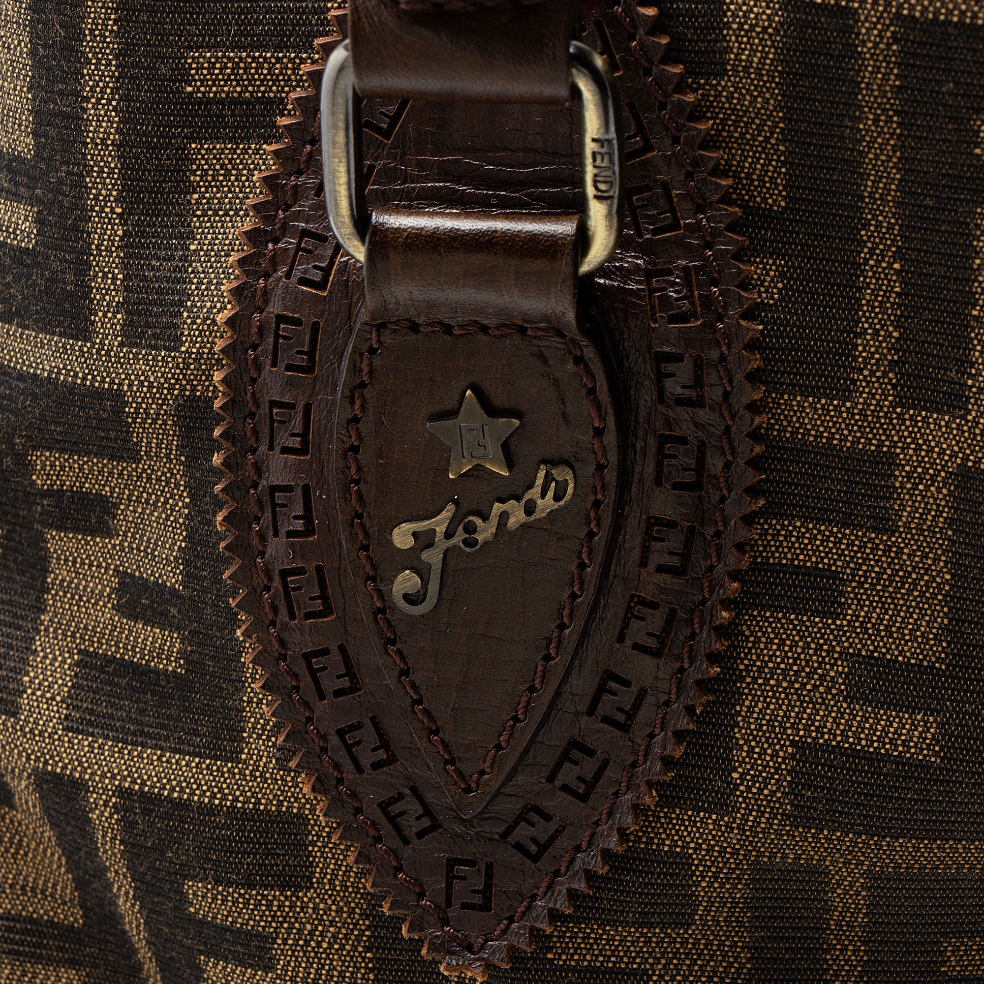 Fendi Zucca Leather Du Jour Large Tote