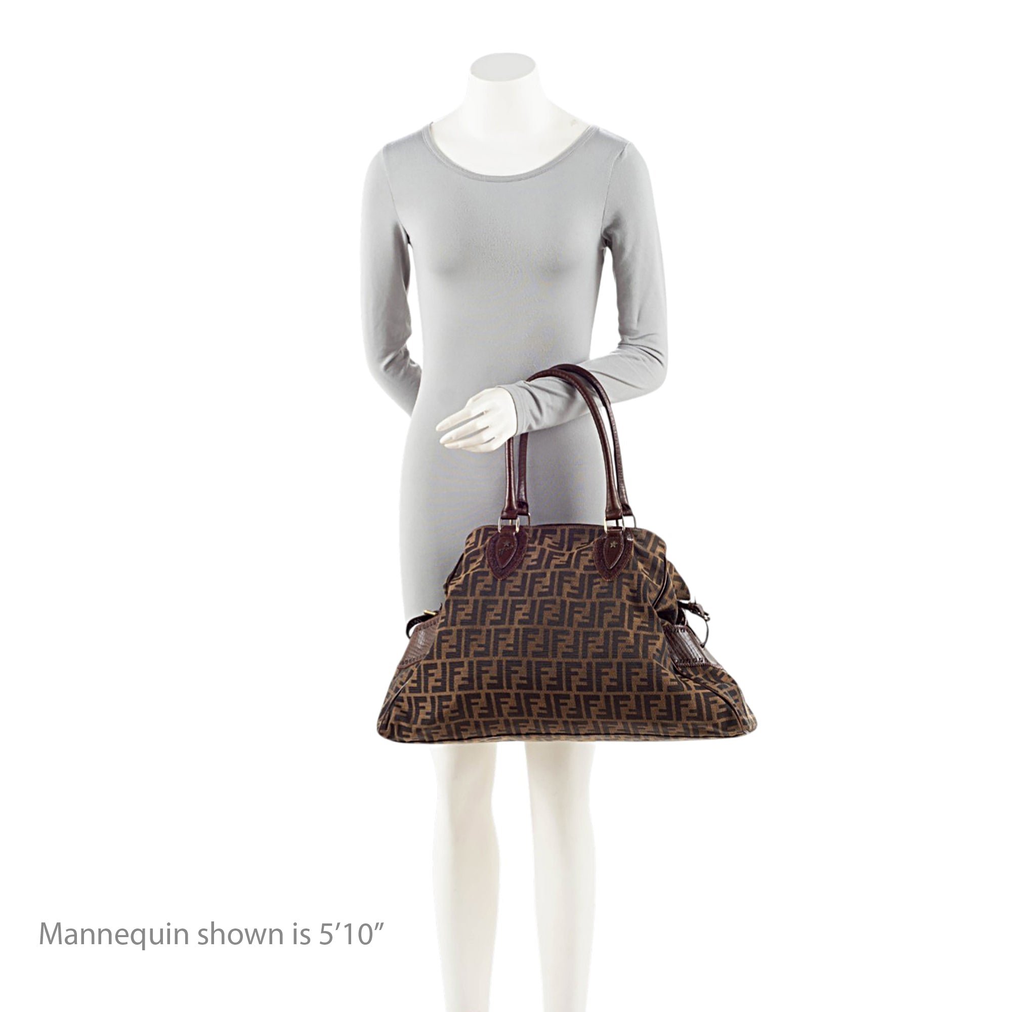 Fendi Zucca Leather Du Jour Large Tote