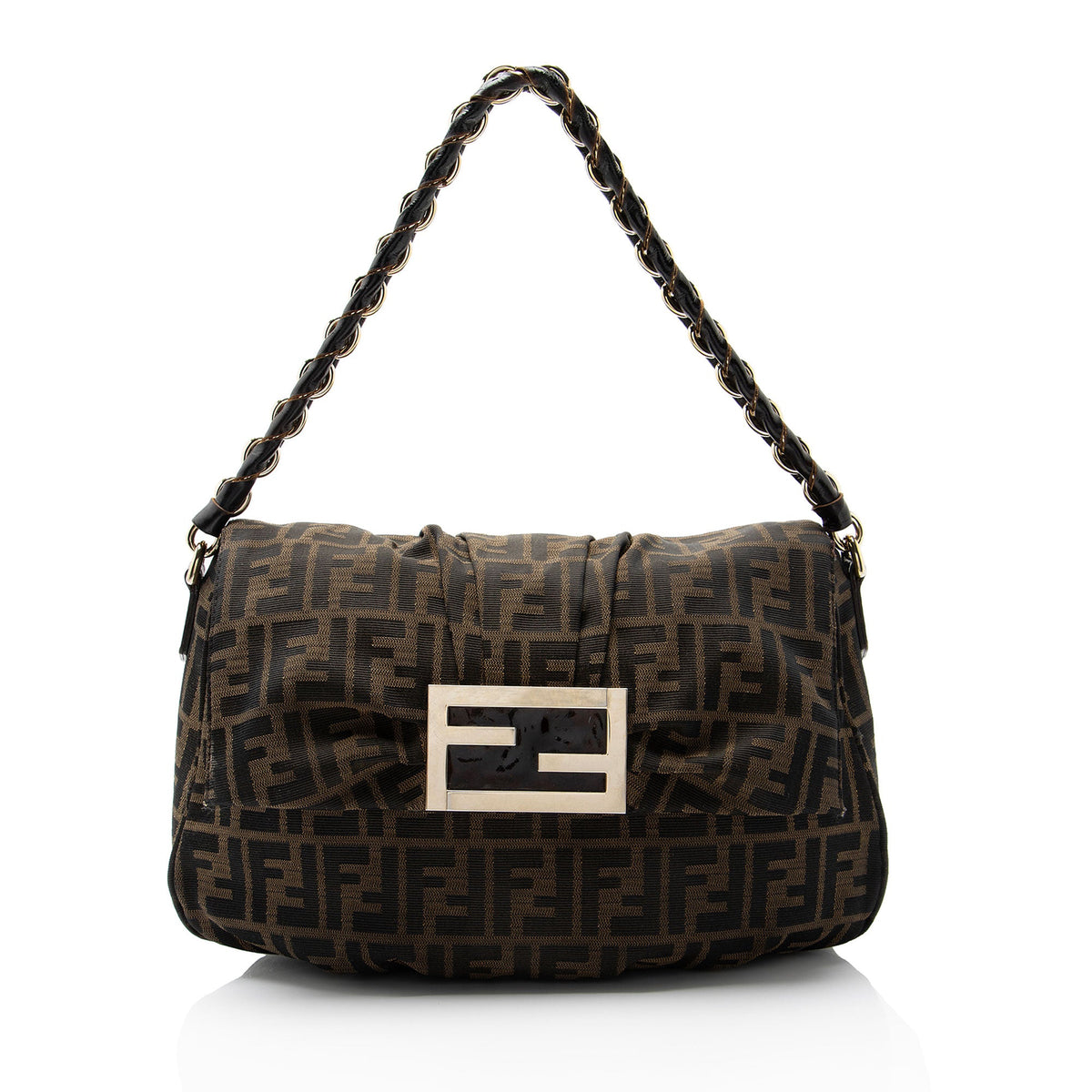 Fendi Zucca Mia Flap Shoulder Bag