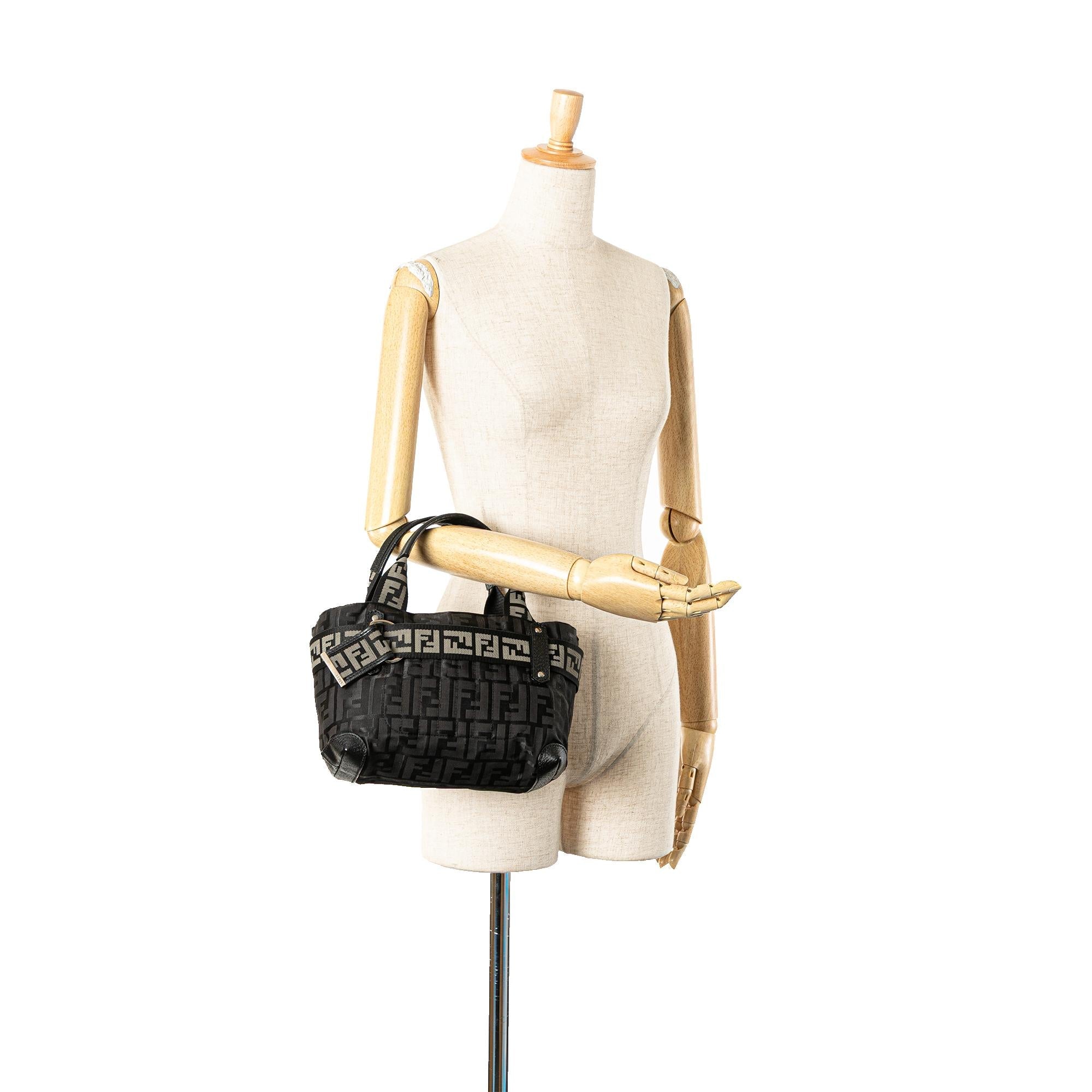 Fendi Zucca Nylon Zip Code Handbag