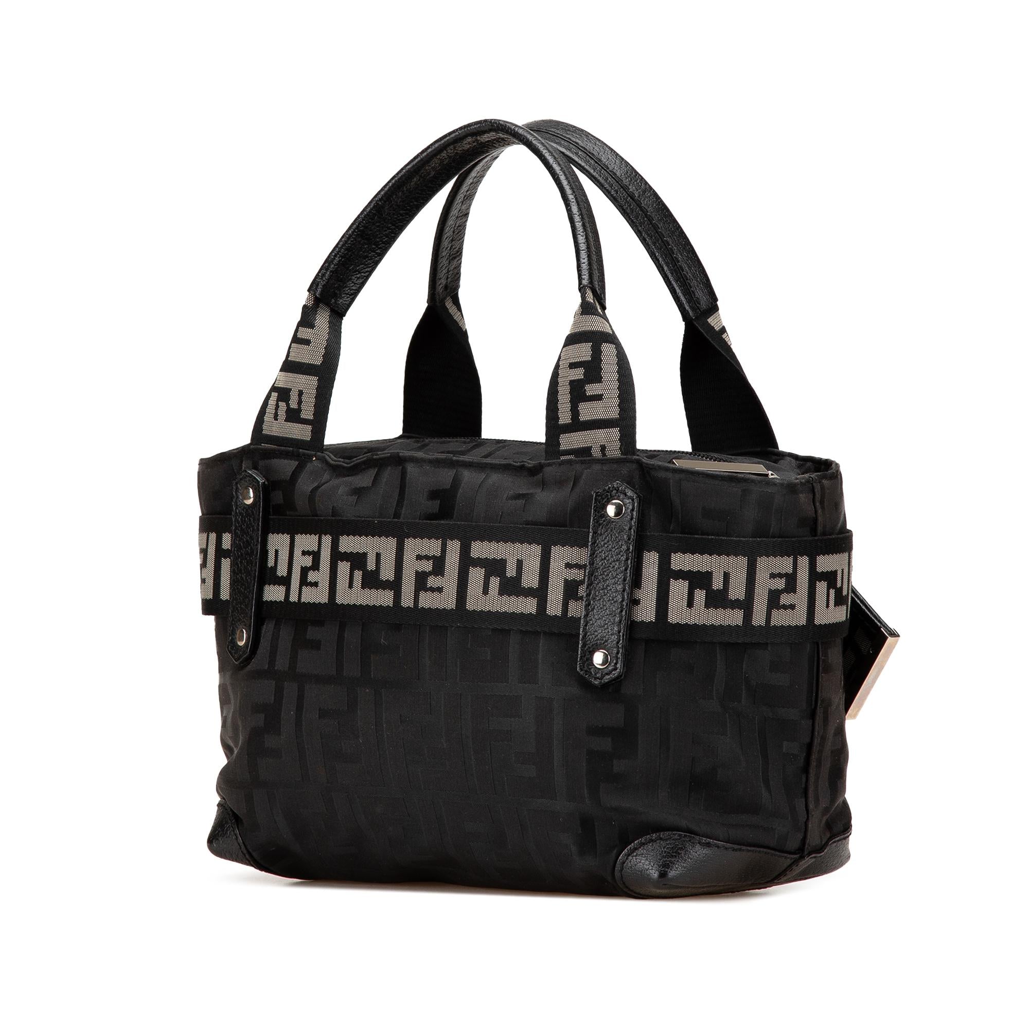 Fendi Zucca Nylon Zip Code Handbag