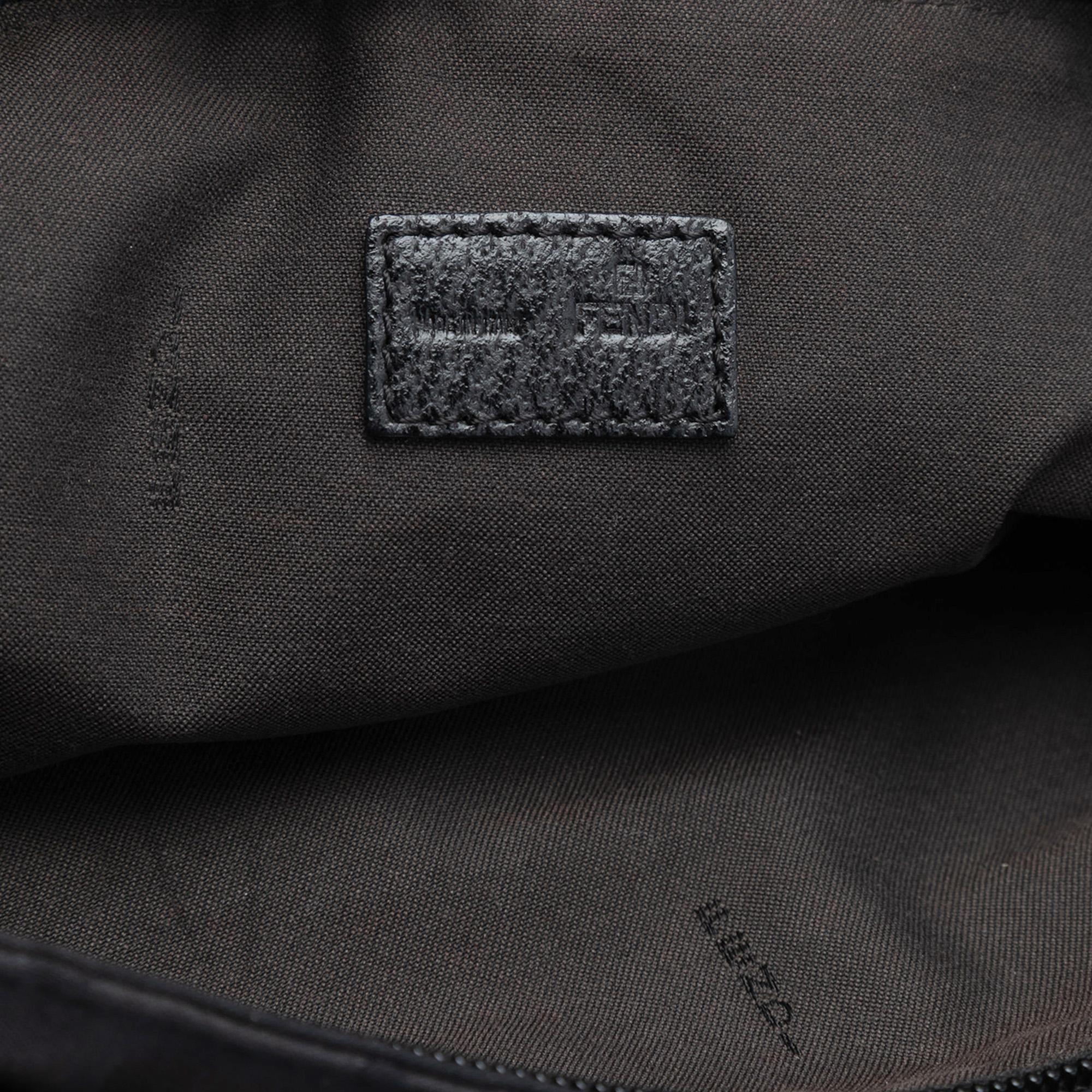 Fendi Zucca Nylon Zip Code Shoulder Bag