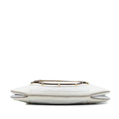 Fendi Zucca Stitched Leather Mirrored Vanity Bag