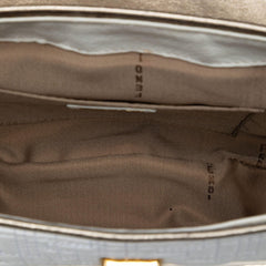 Fendi Zucca Stitched Leather Mirrored Vanity Bag