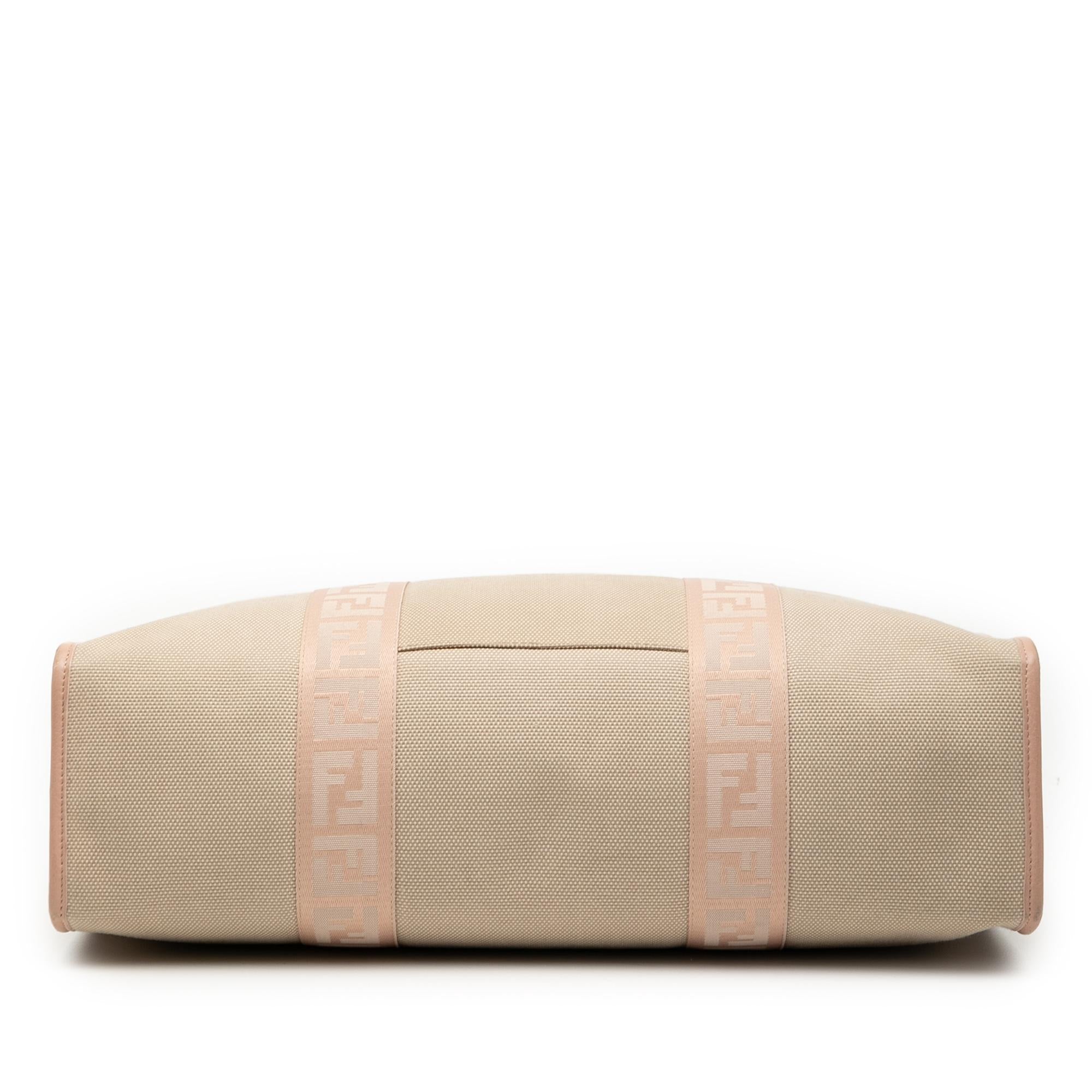Fendi Zucca Trimmed Canvas Tote