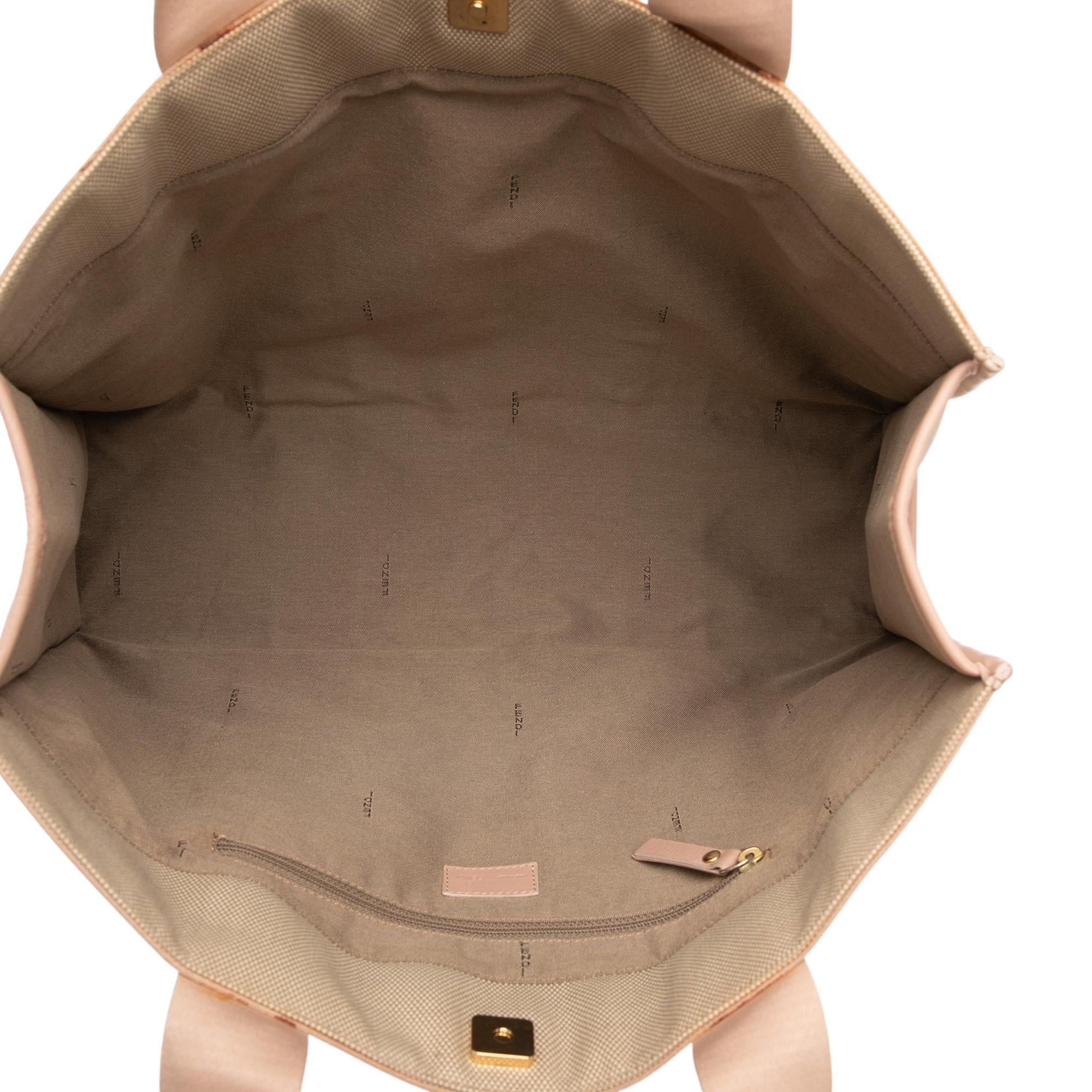 Fendi Zucca Trimmed Canvas Tote
