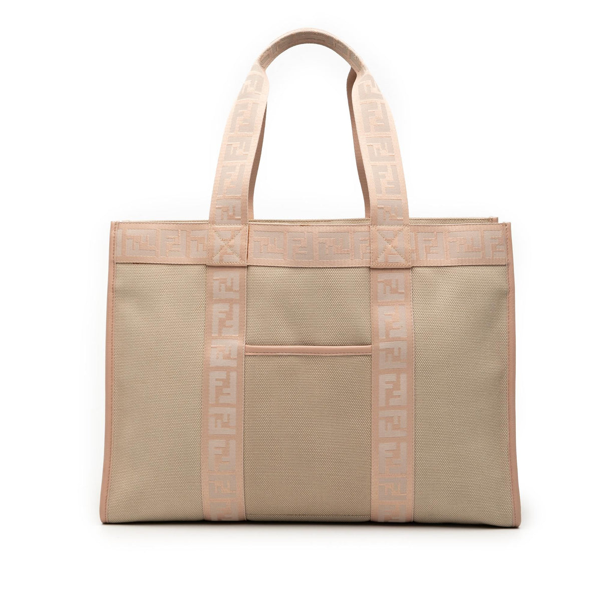 Fendi Zucca Trimmed Canvas Tote