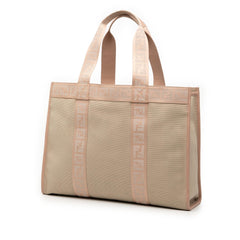 Fendi Zucca Trimmed Canvas Tote