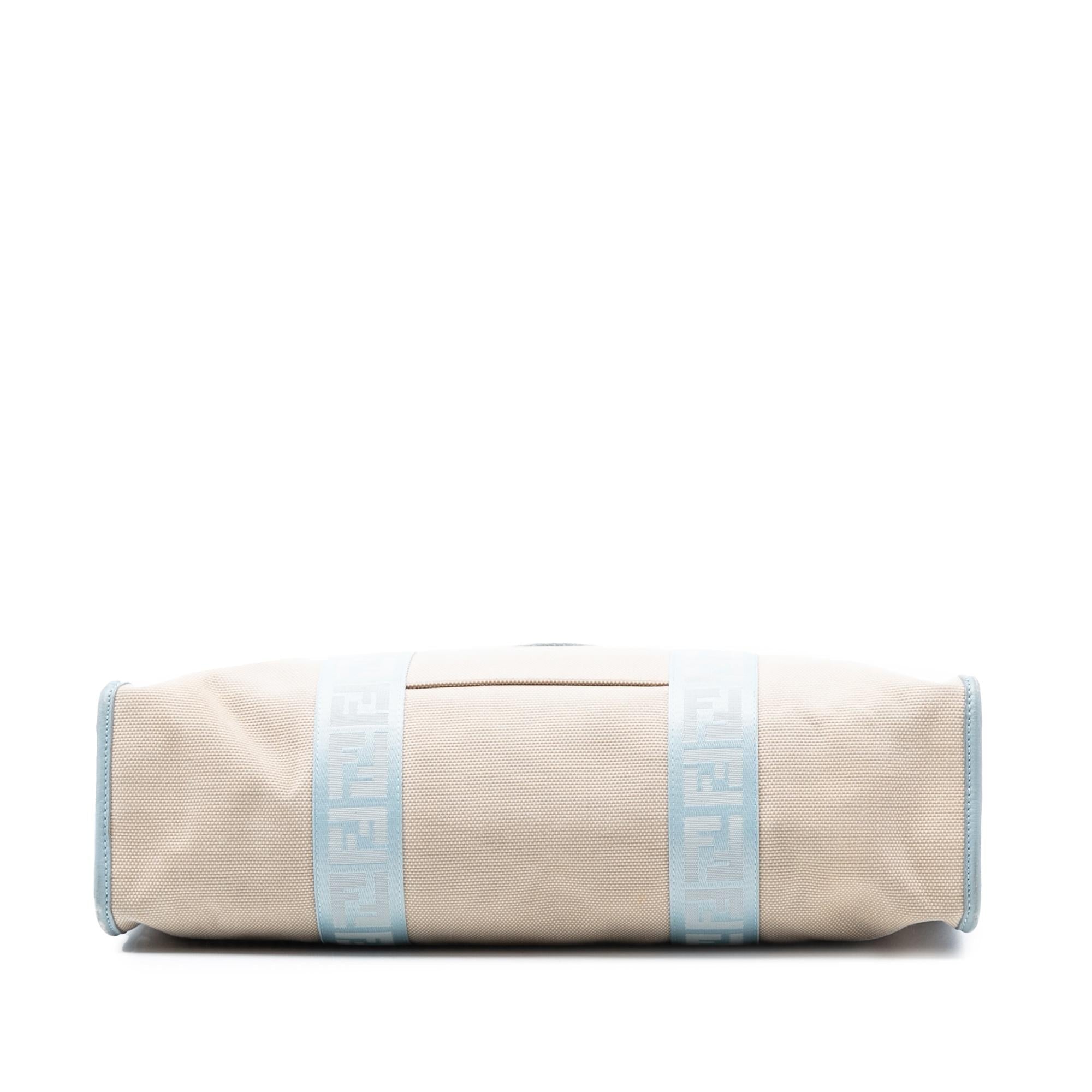 Fendi Zucca Trimmed Canvas Tote
