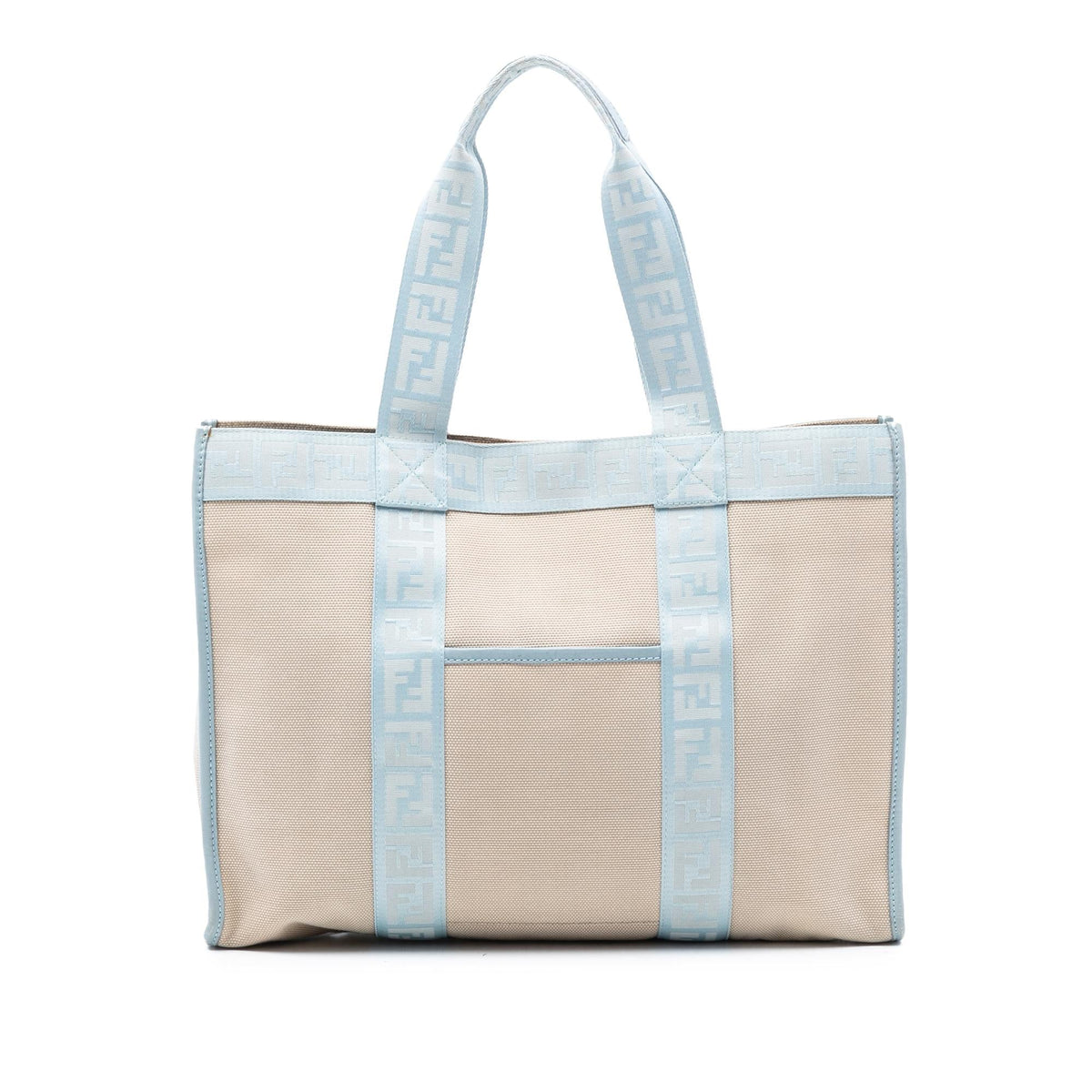 Fendi Zucca Trimmed Canvas Tote