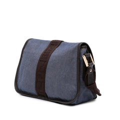 Fendi Zucca Trimmed Denim Buckle Flap Bag