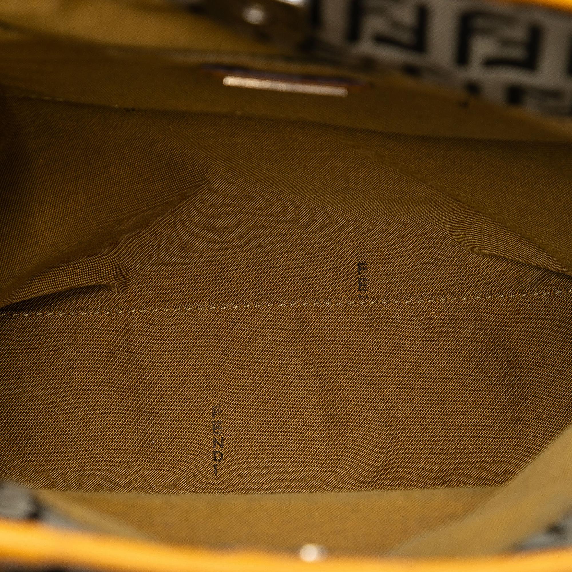 Fendi Zucchino Canvas Chef Front Pocket Shopping Tote