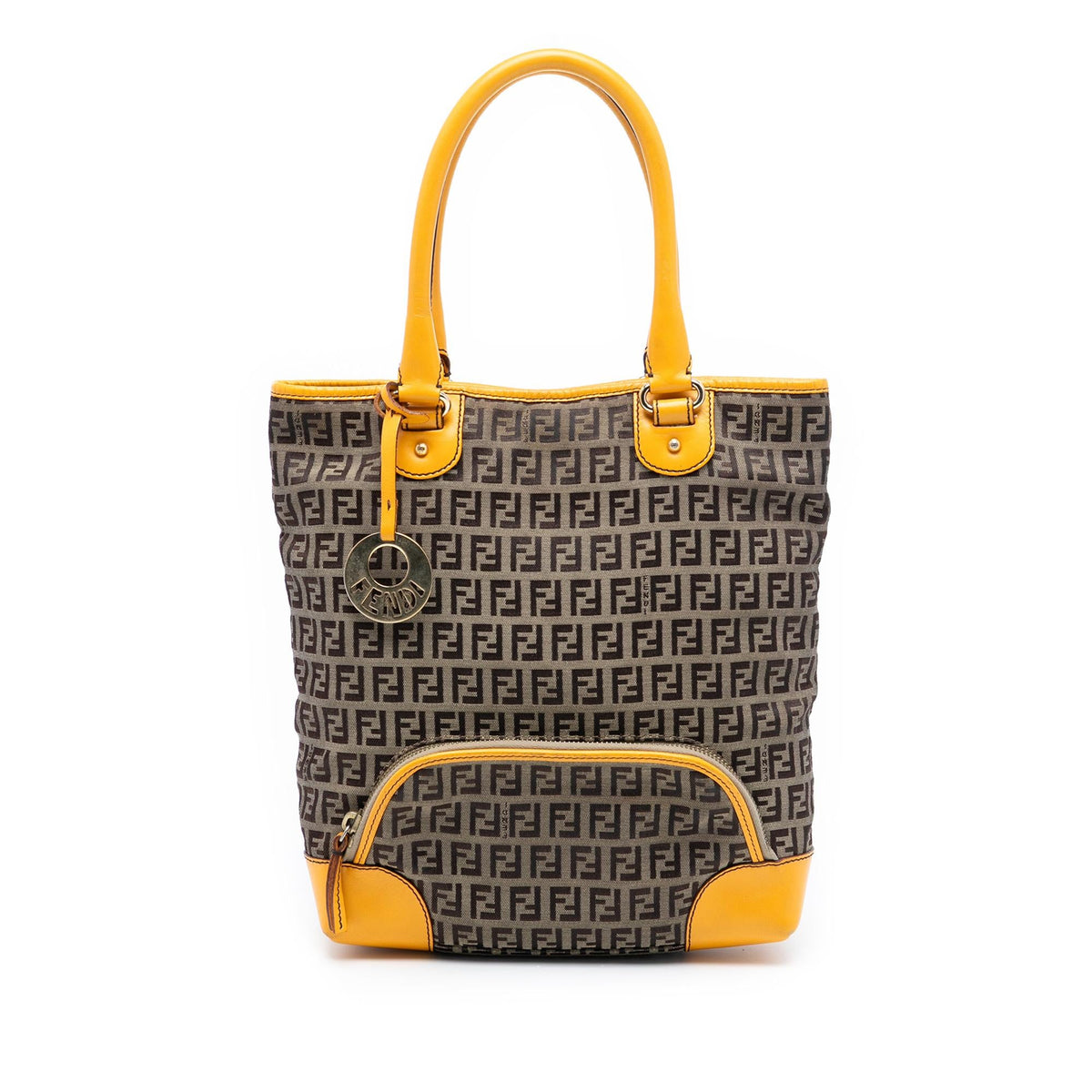 Fendi Zucchino Canvas Chef Front Pocket Shopping Tote