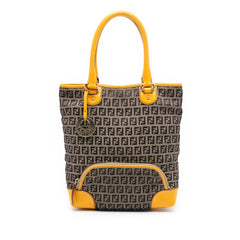 Fendi Zucchino Canvas Chef Front Pocket Shopping Tote