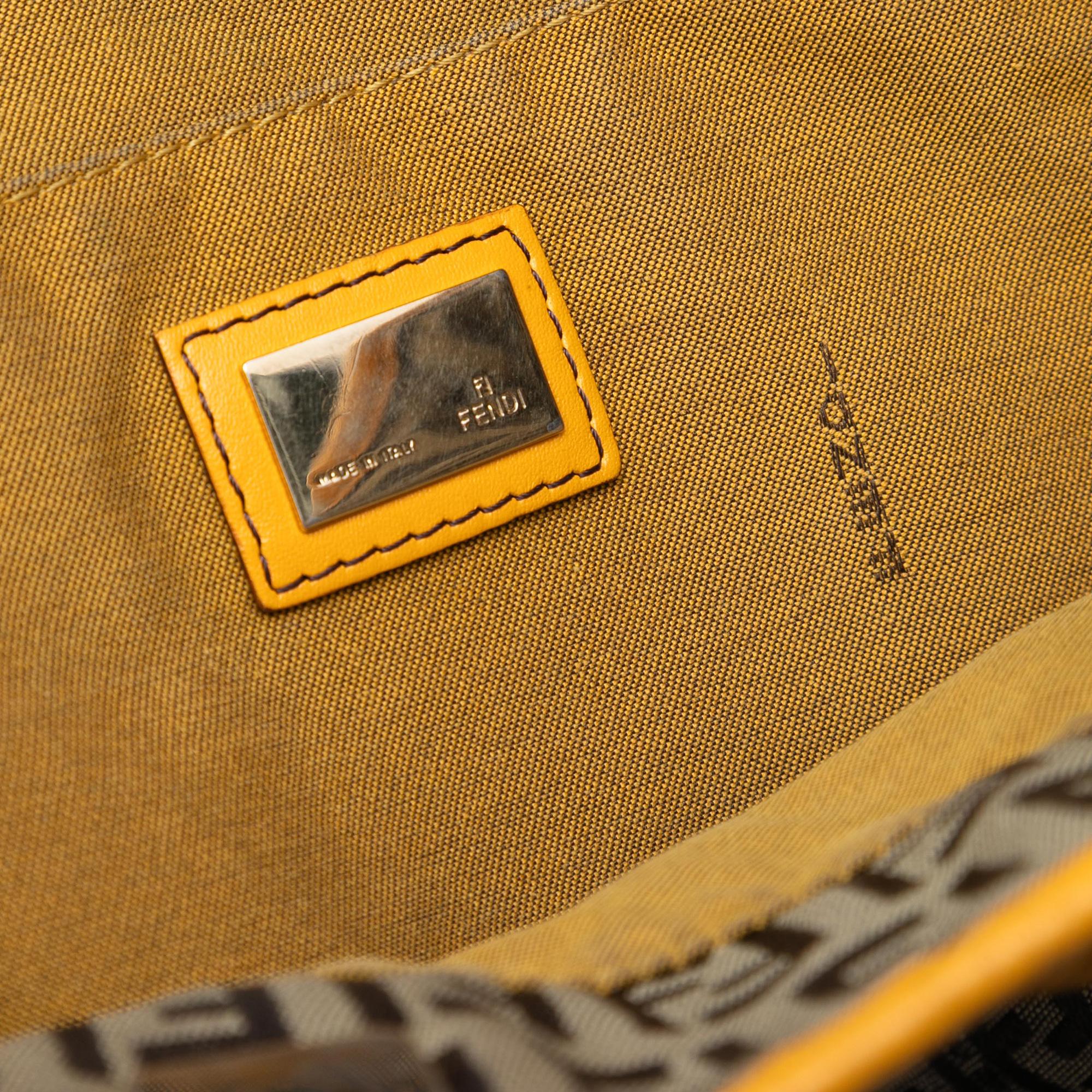 Fendi Zucchino Canvas Chef Front Pocket Shopping Tote