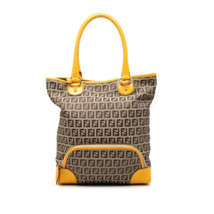 Fendi Zucchino Canvas Chef Front Pocket Shopping Tote