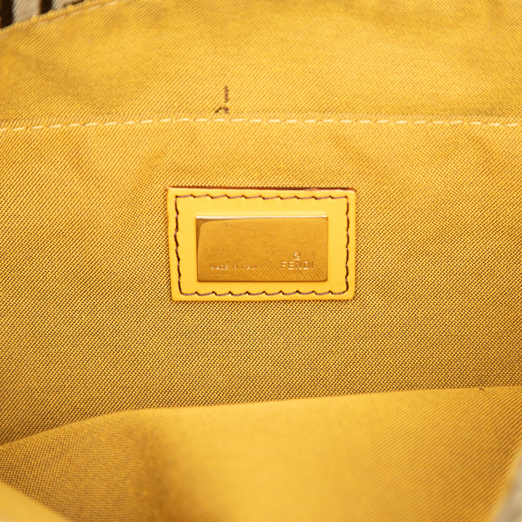 Fendi Zucchino Canvas Chef Front Pocket Shopping Tote