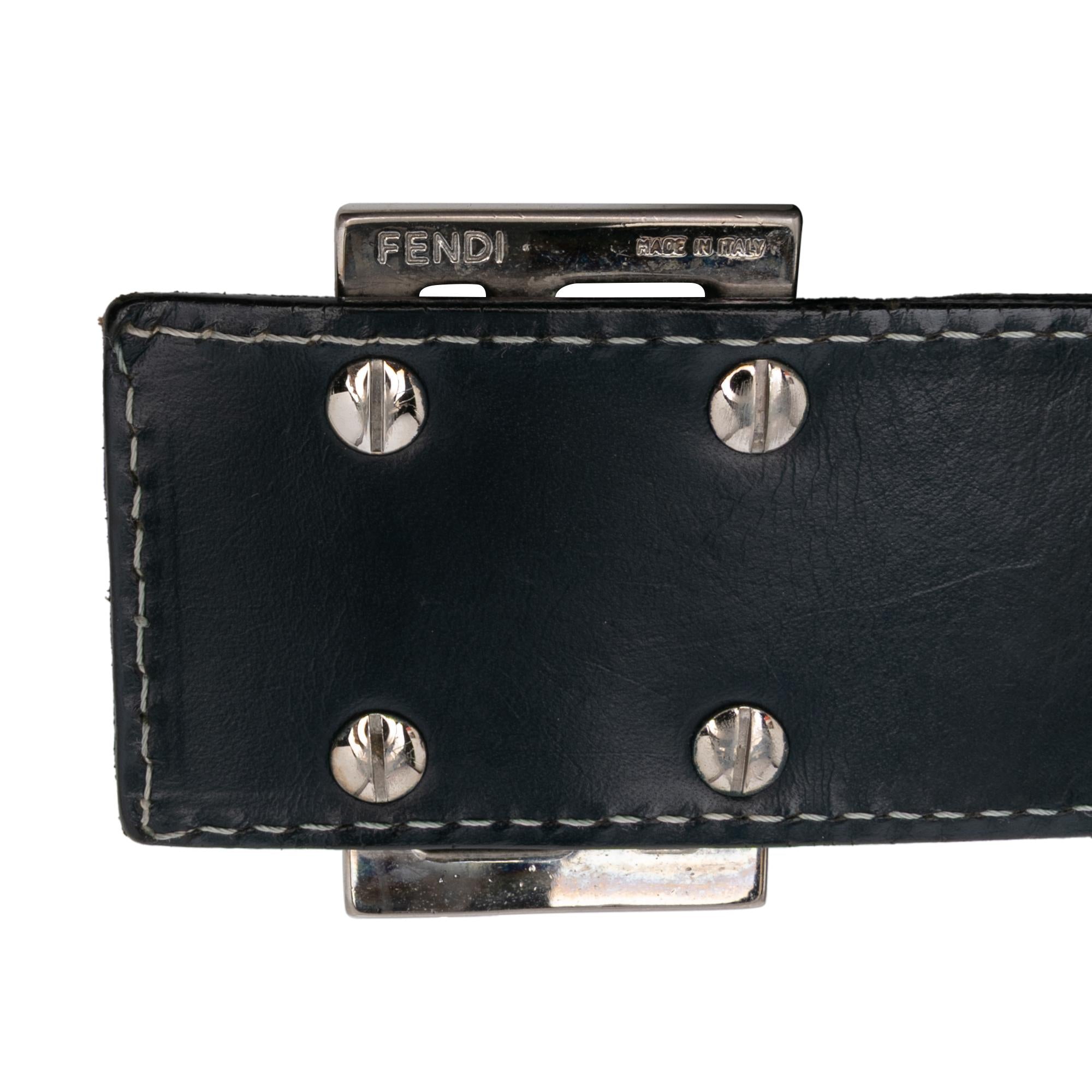 Fendi Zucchino Canvas Double Flap Mamma