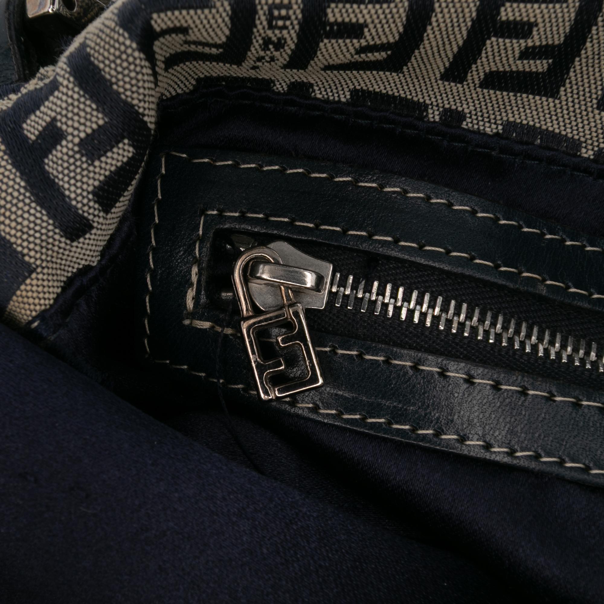 Fendi Zucchino Canvas Double Flap Mamma
