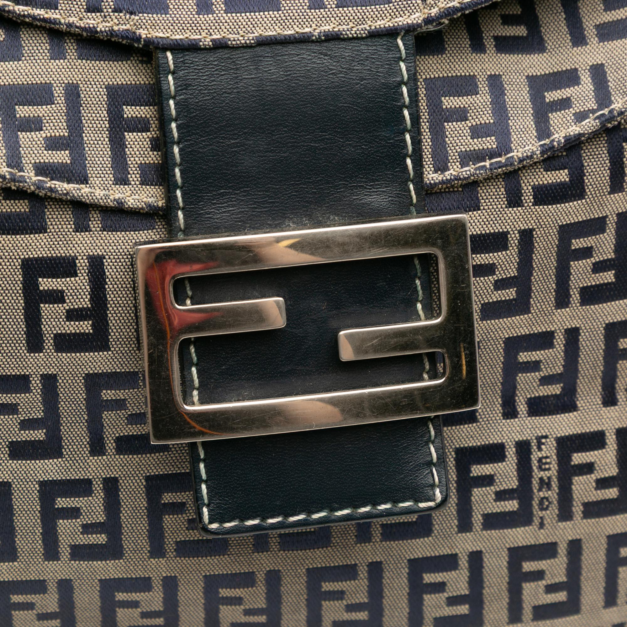 Fendi Zucchino Canvas Double Flap Mamma
