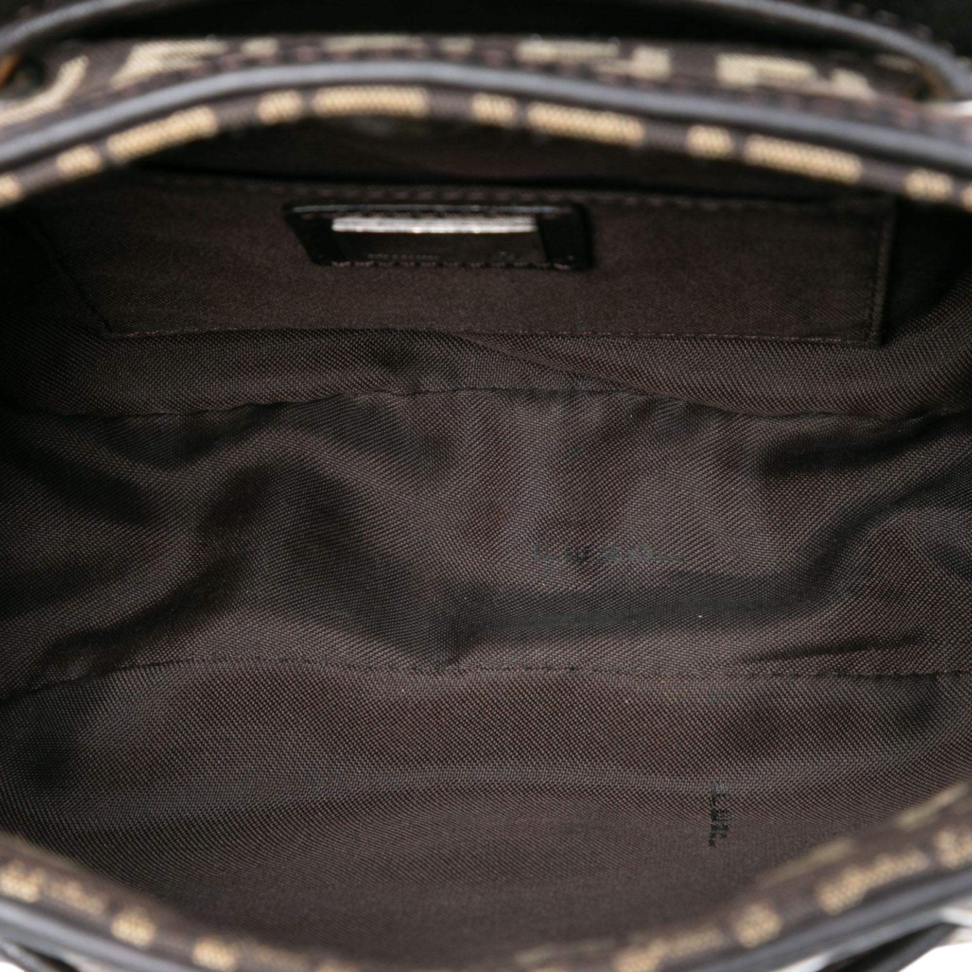 Fendi Zucchino Canvas Drawstring Shoulder Bag