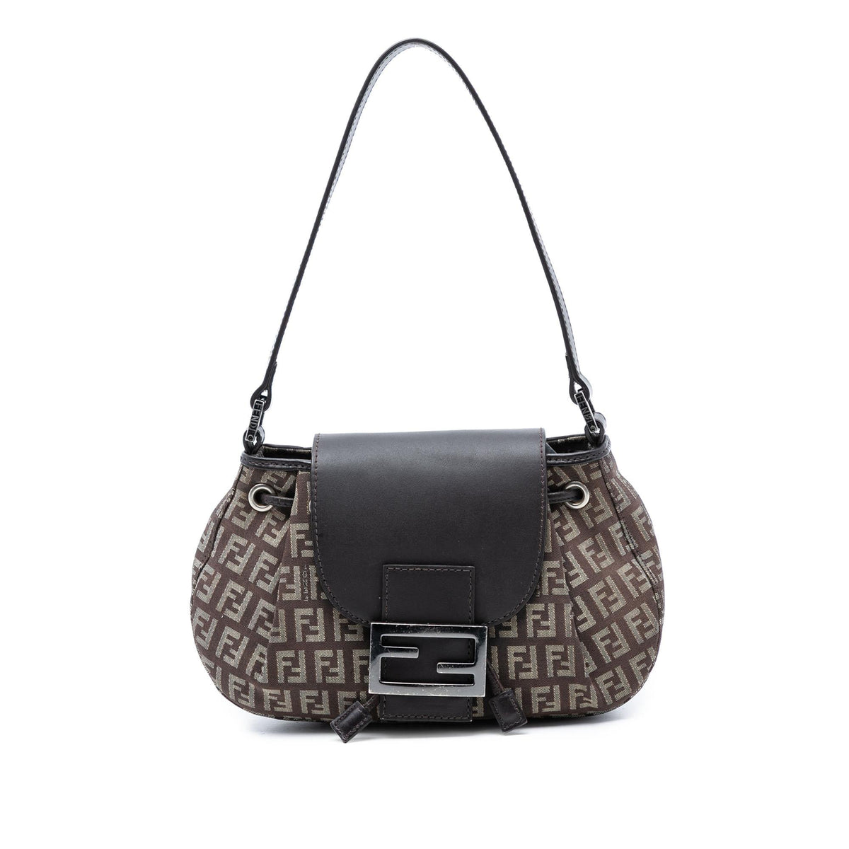 Fendi Zucchino Canvas Drawstring Shoulder Bag