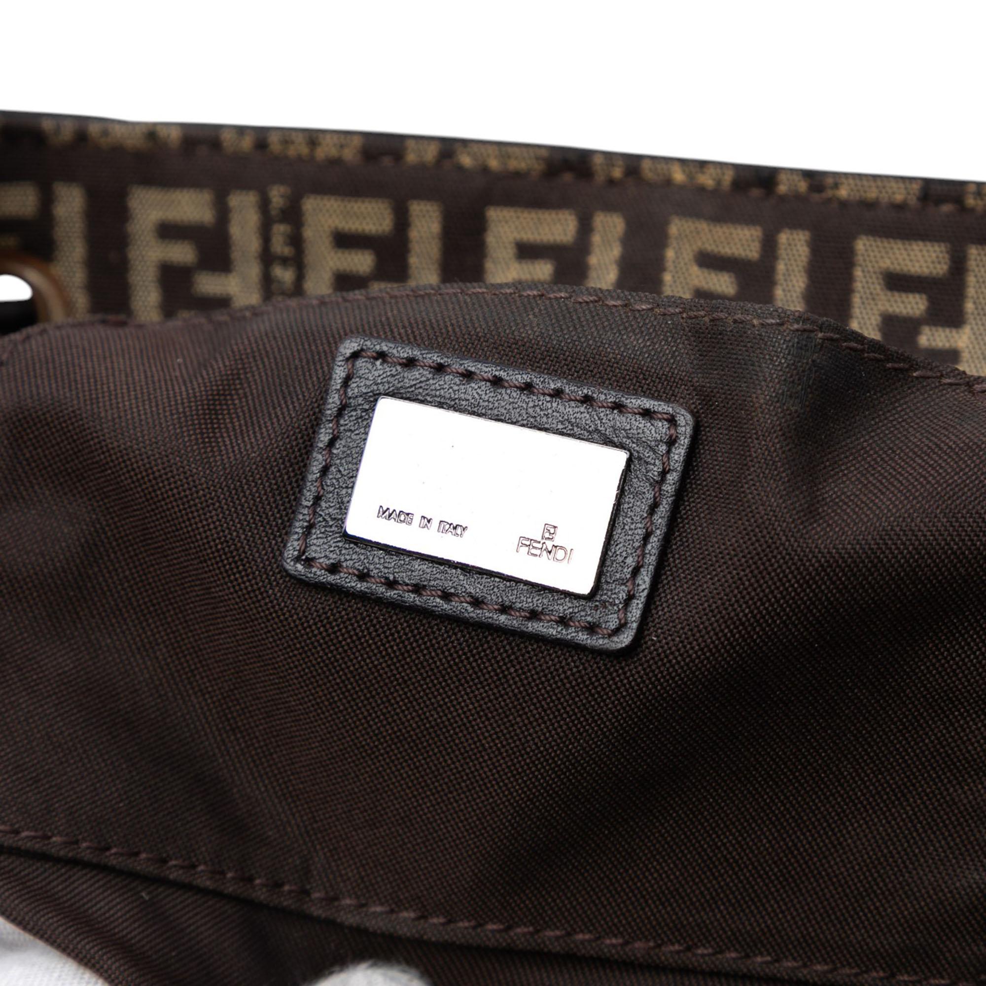 Fendi Zucchino Canvas Drawstring Shoulder Bag