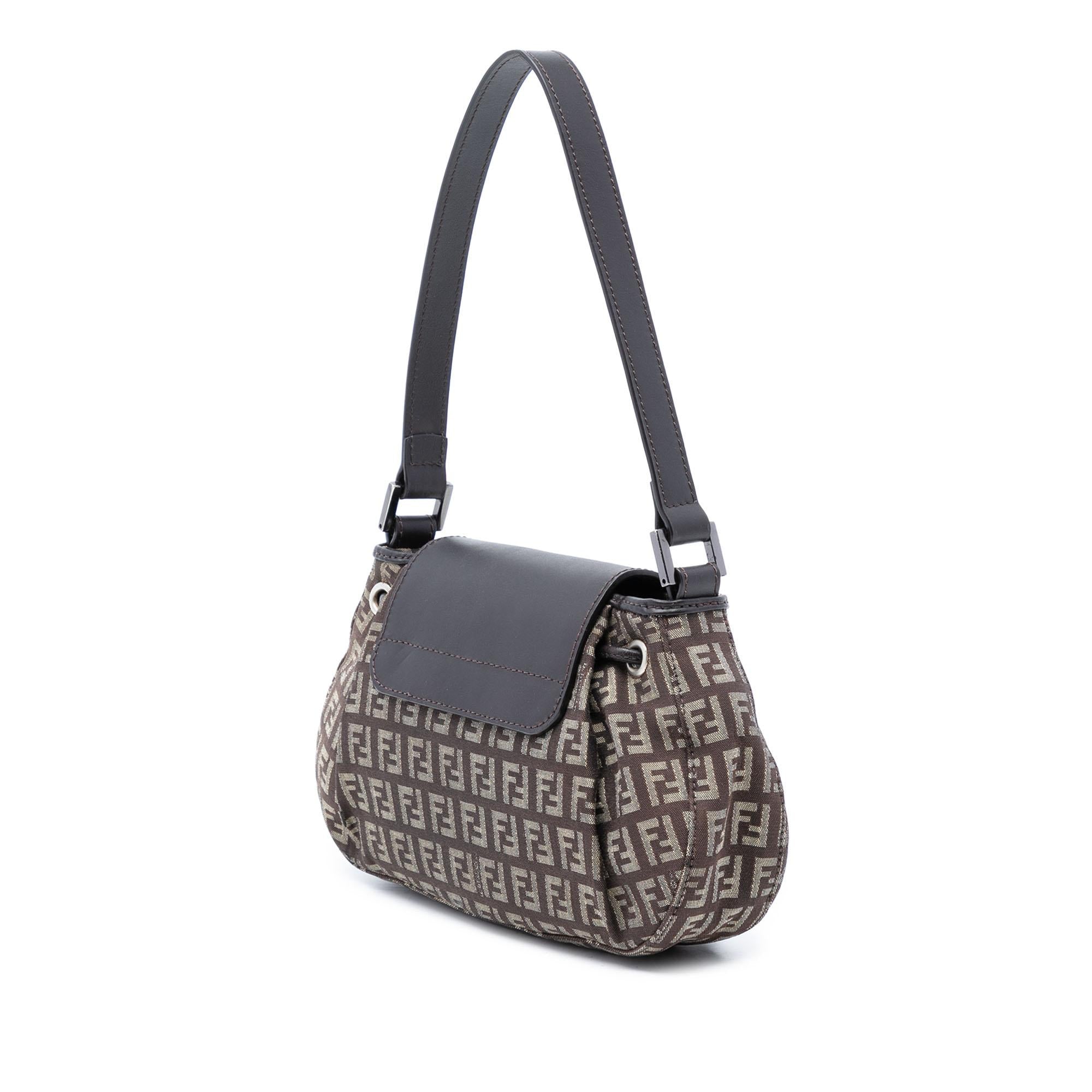 Fendi Zucchino Canvas Drawstring Shoulder Bag