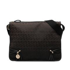 Fendi Zucchino Canvas F Charm Crossbody