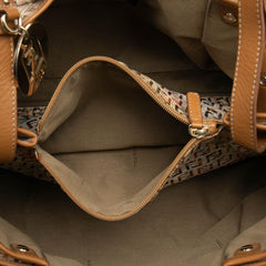 Fendi Zucchino Canvas Floral Shoulder Bag