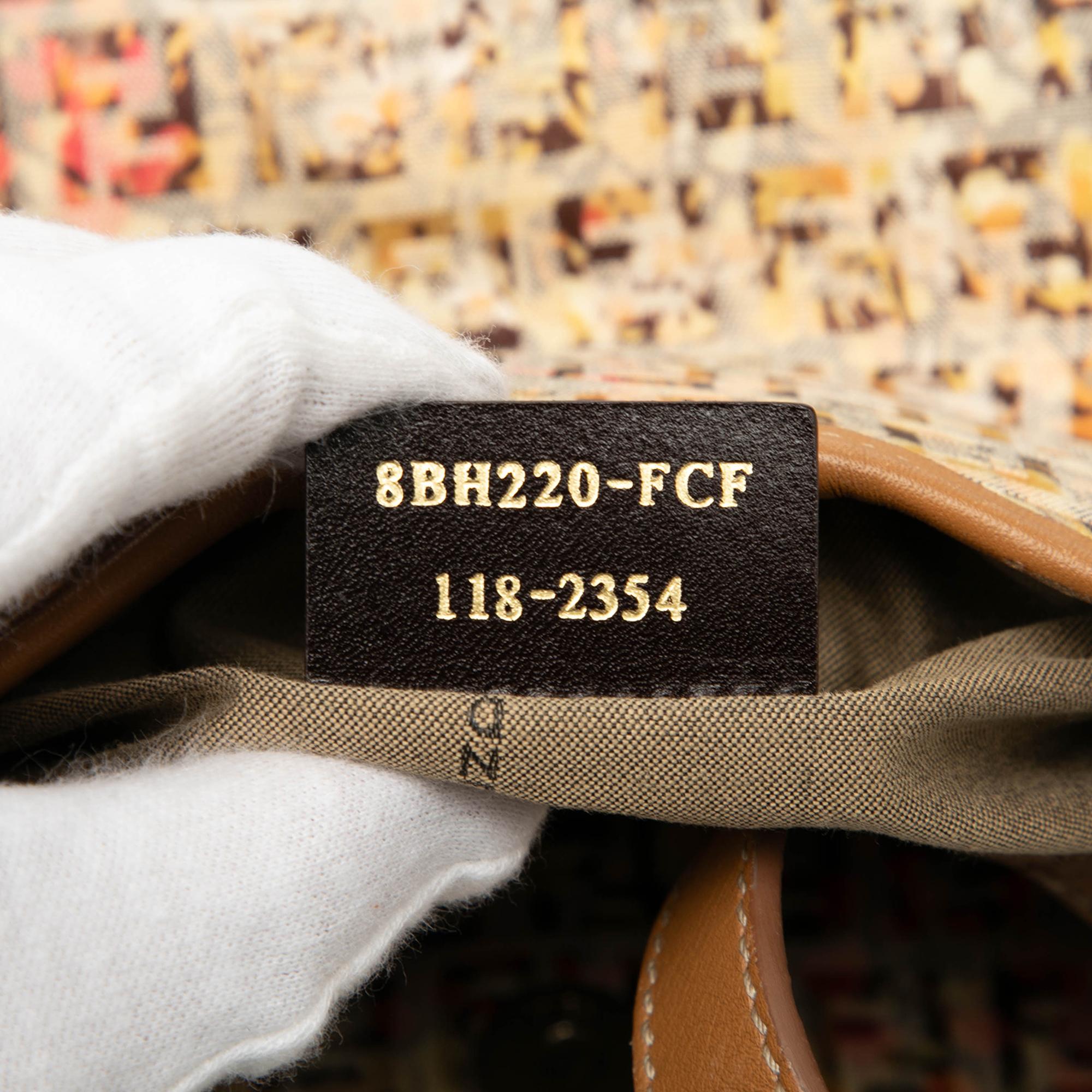 Fendi Zucchino Canvas Floral Shoulder Bag