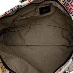 Fendi Zucchino Canvas Floral Superstar Tote