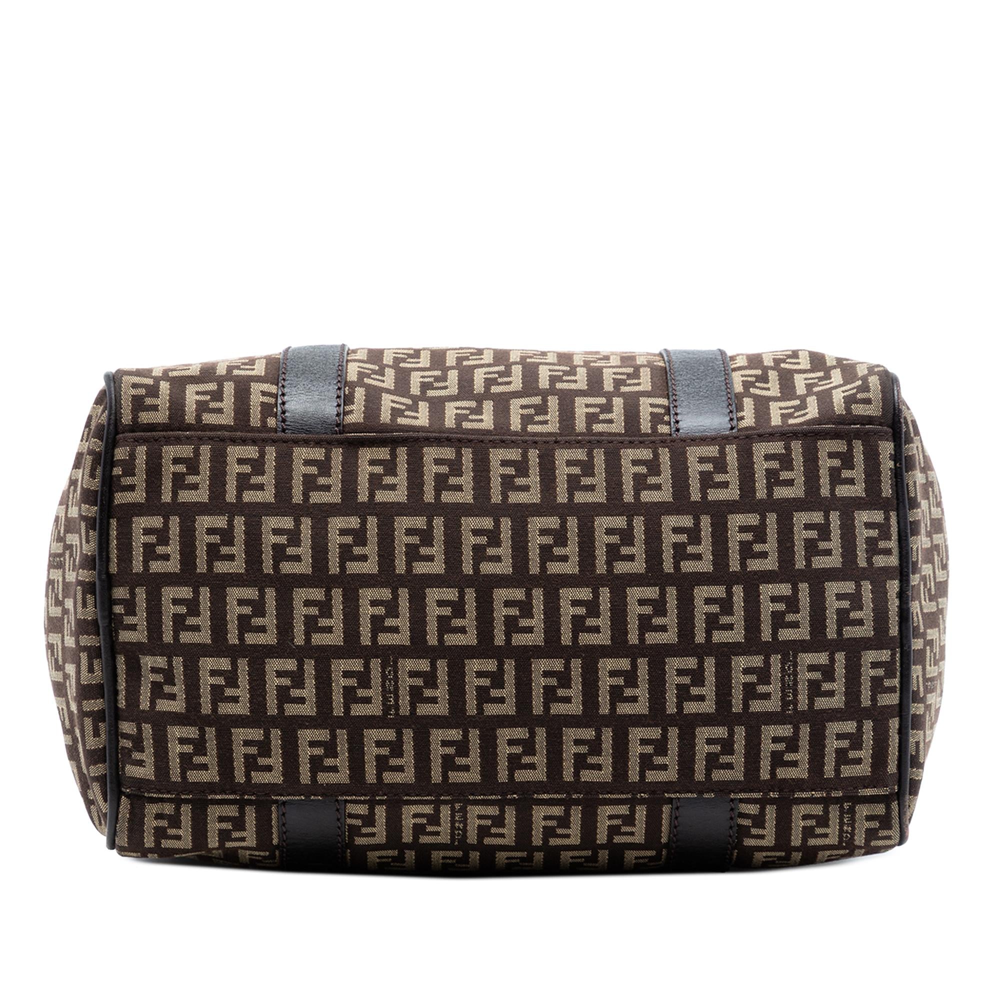 Fendi Zucchino Canvas Forever Boston Bag