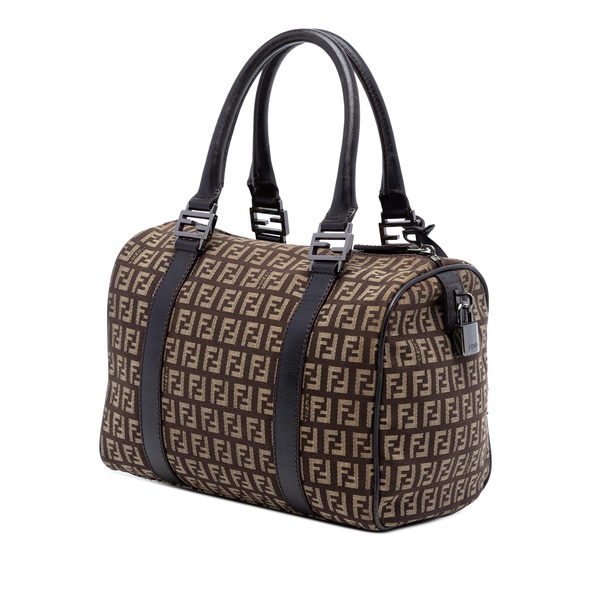 Fendi Zucchino Canvas Forever Boston Bag