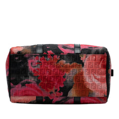 Fendi Zucchino Canvas Forever Floral Boston Bag