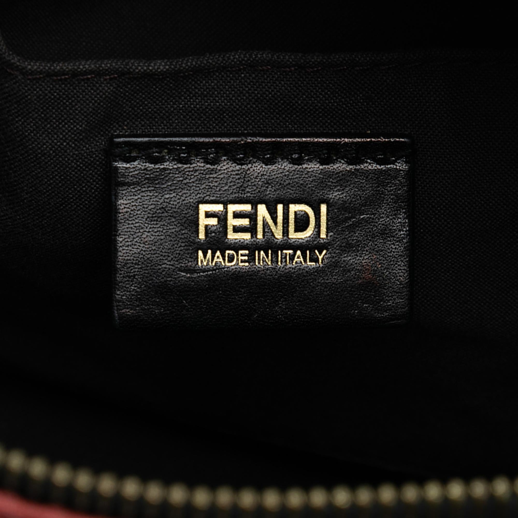 Fendi Zucchino Canvas Forever Floral Boston Bag