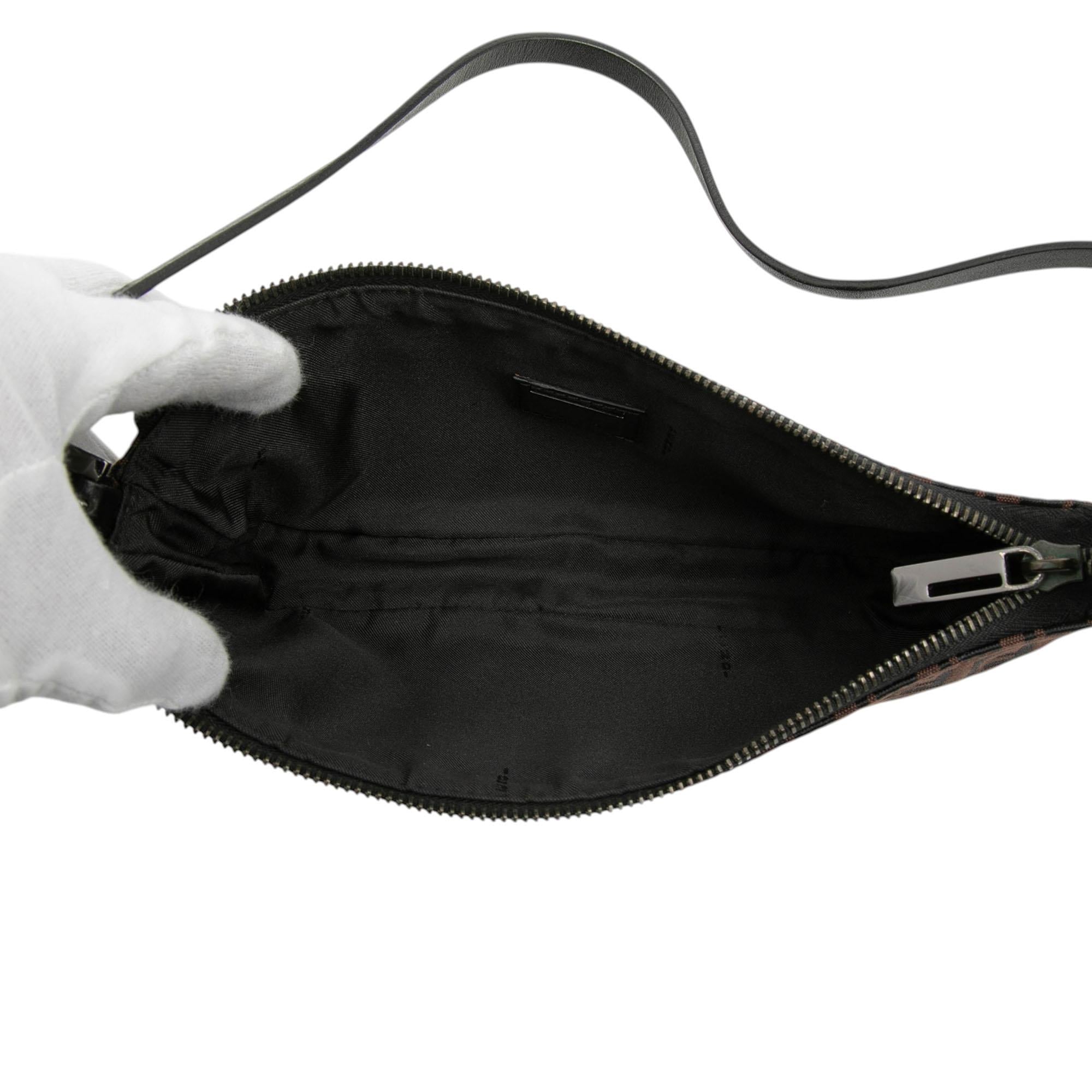 Fendi Zucchino Canvas Half Moon Pochette