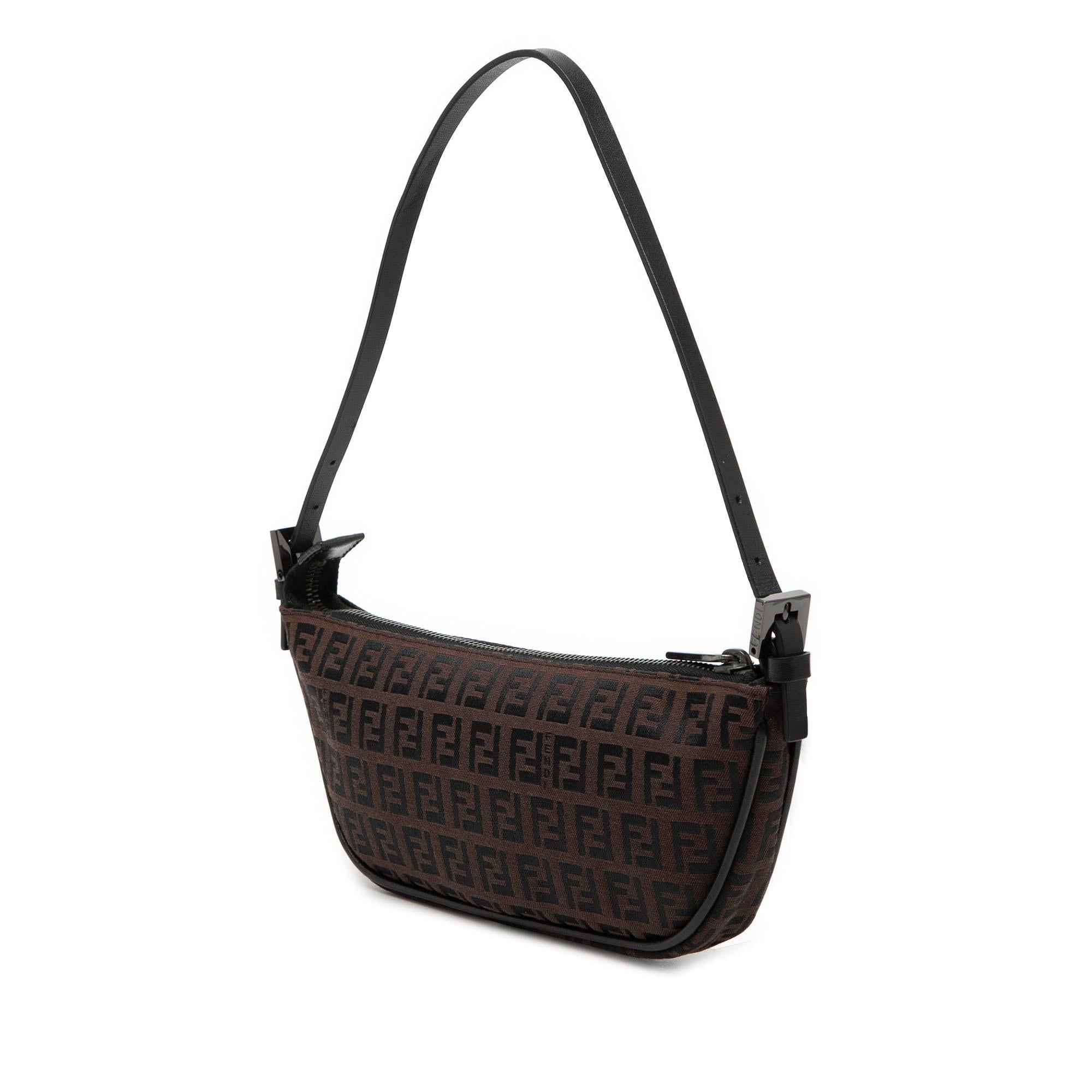 Fendi Zucchino Canvas Half Moon Pochette