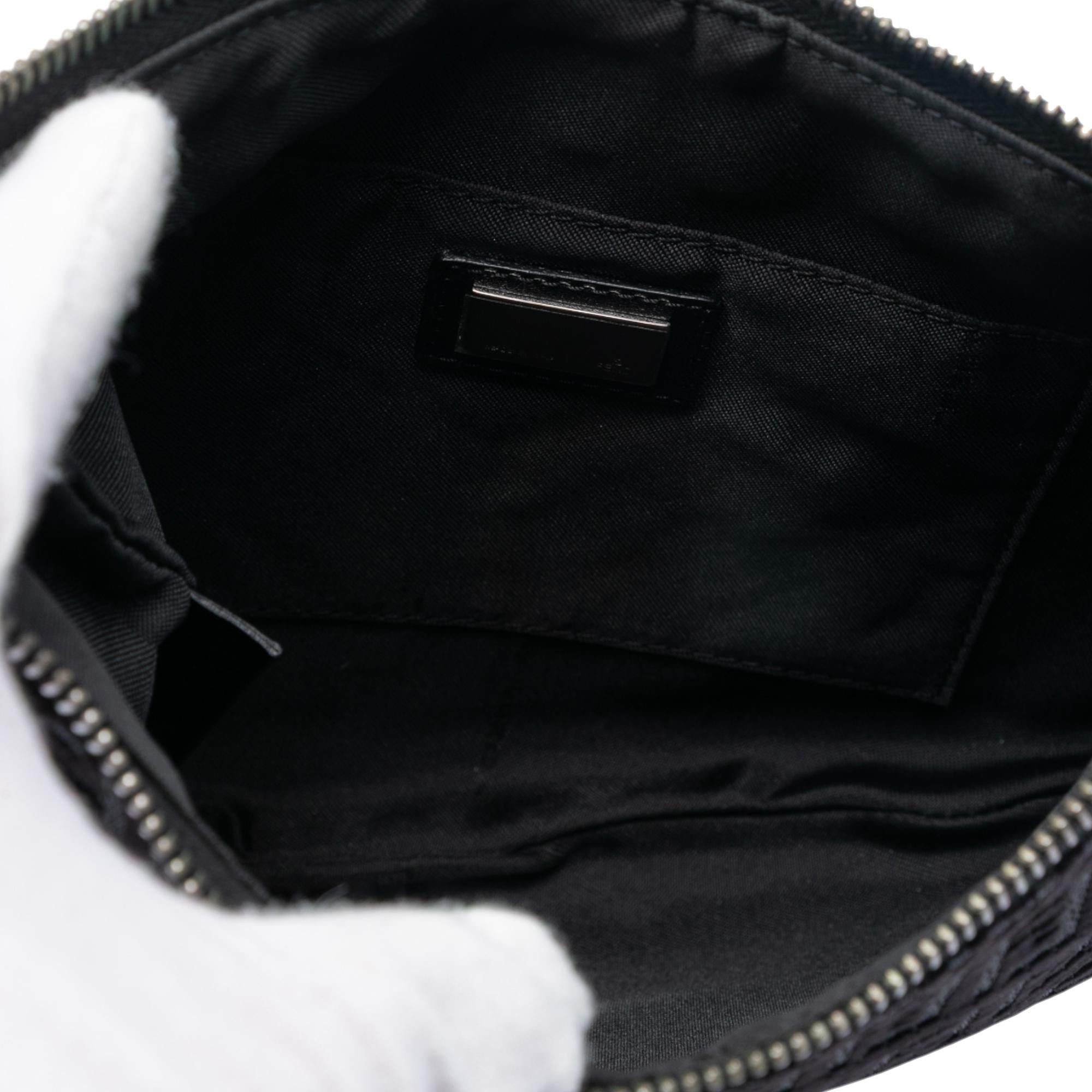 Fendi Zucchino Canvas Oyster Shoulder Bag
