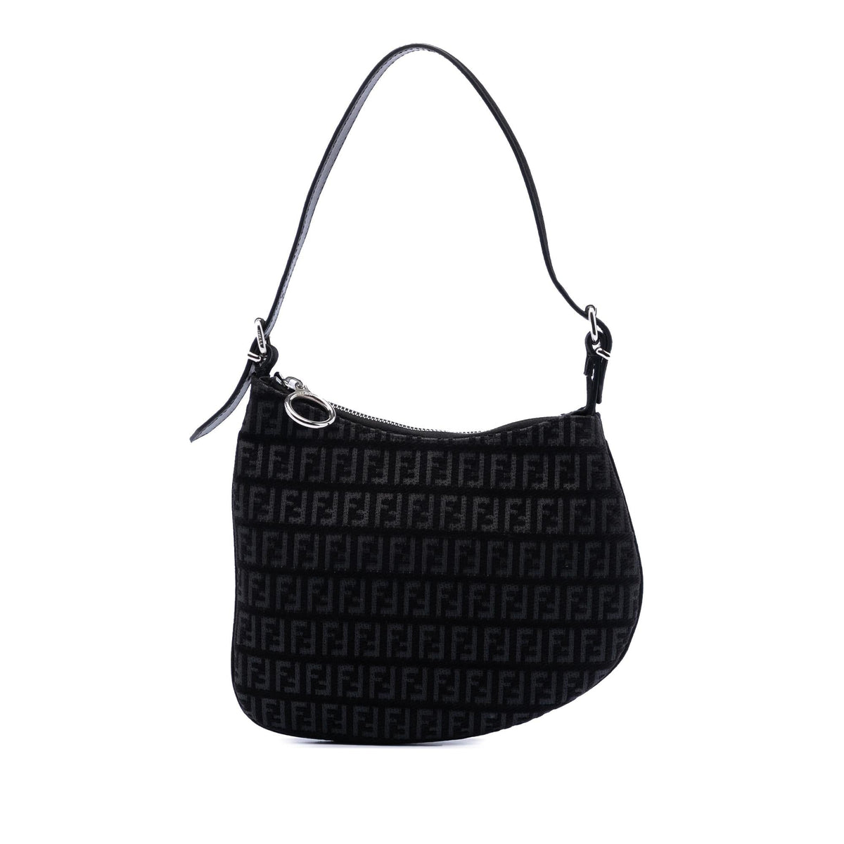 Fendi Zucchino Canvas Oyster Shoulder Bag