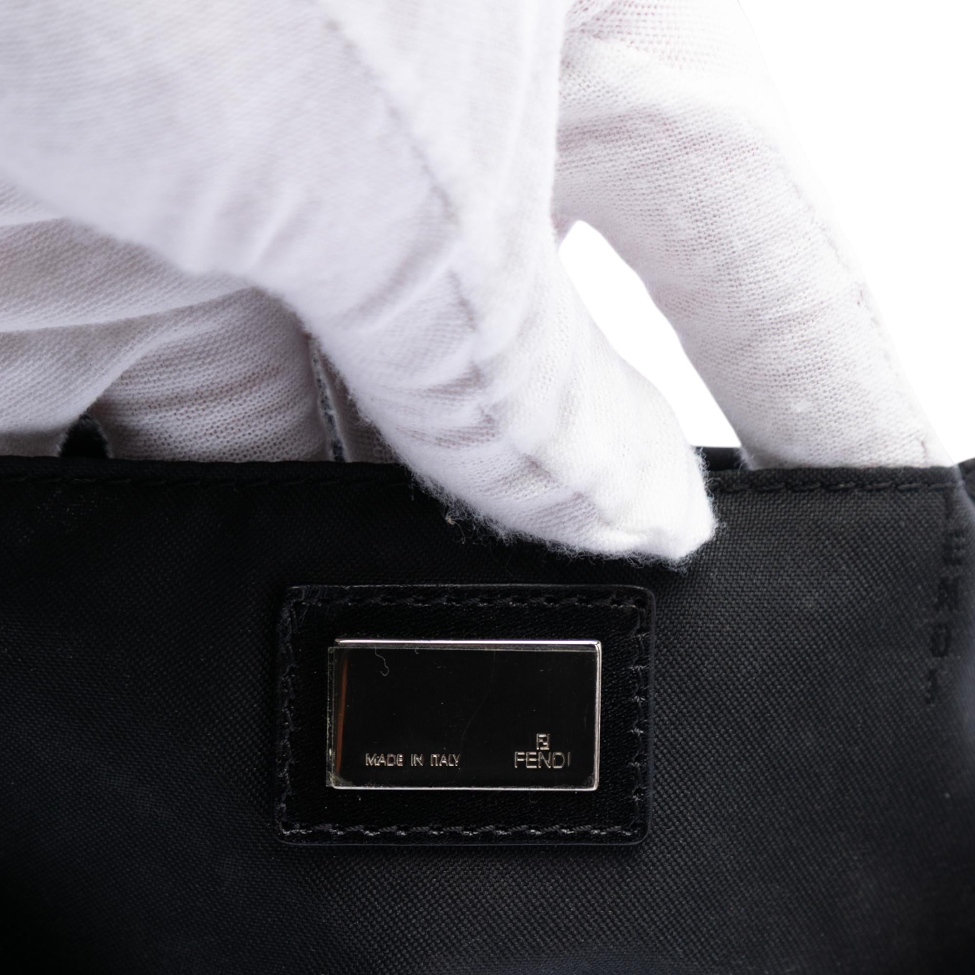 Fendi Zucchino Canvas Oyster Shoulder Bag
