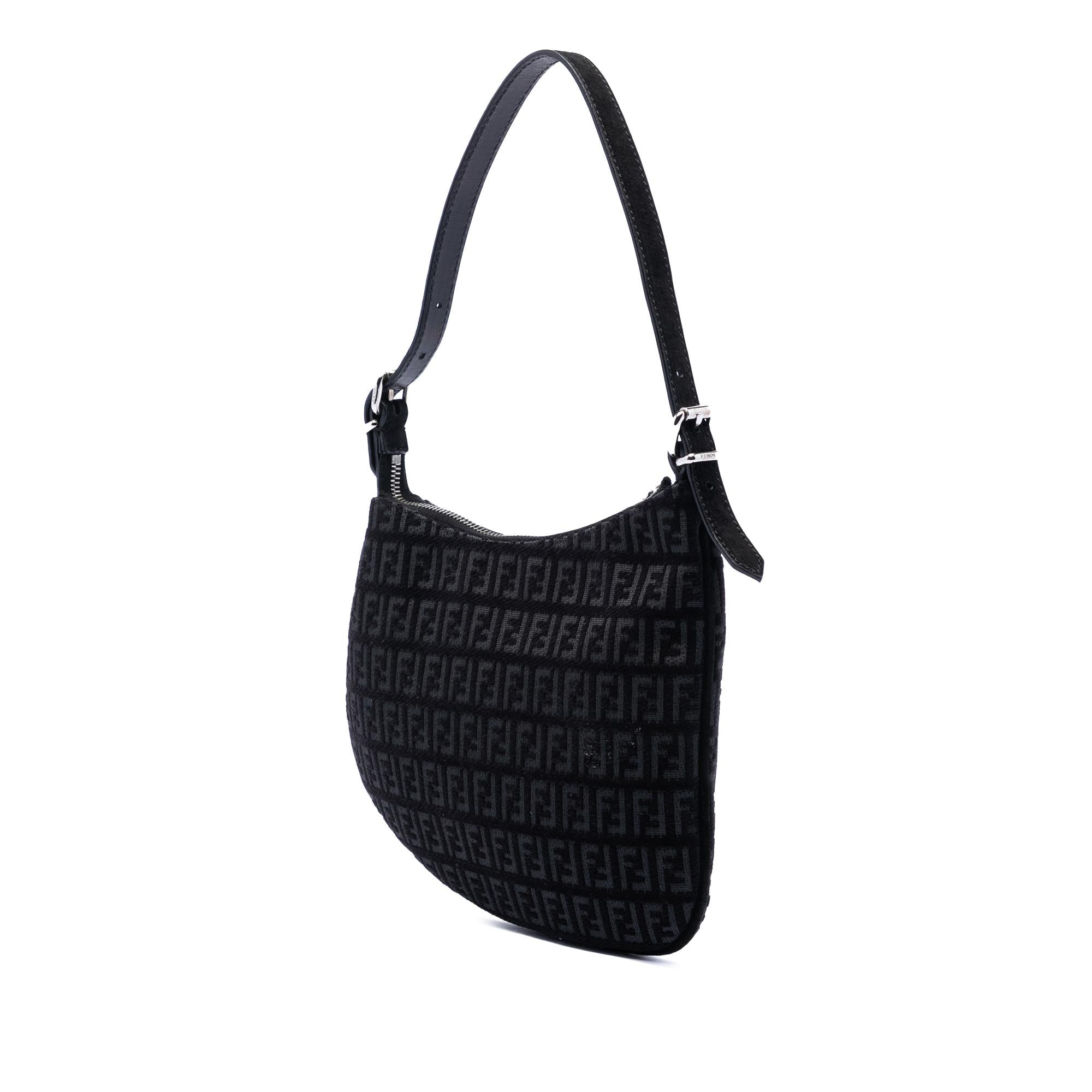 Fendi Zucchino Canvas Oyster Shoulder Bag