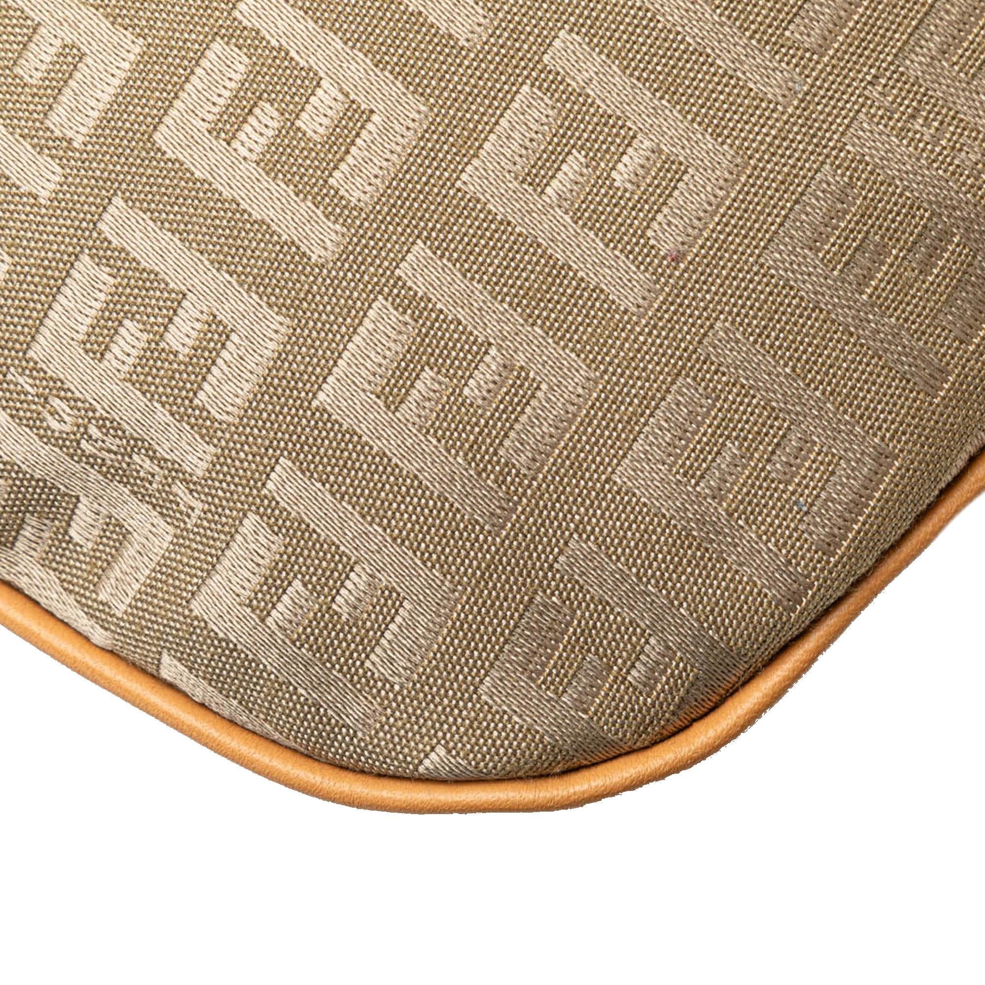 Fendi Zucchino Canvas Oyster Shoulder Bag